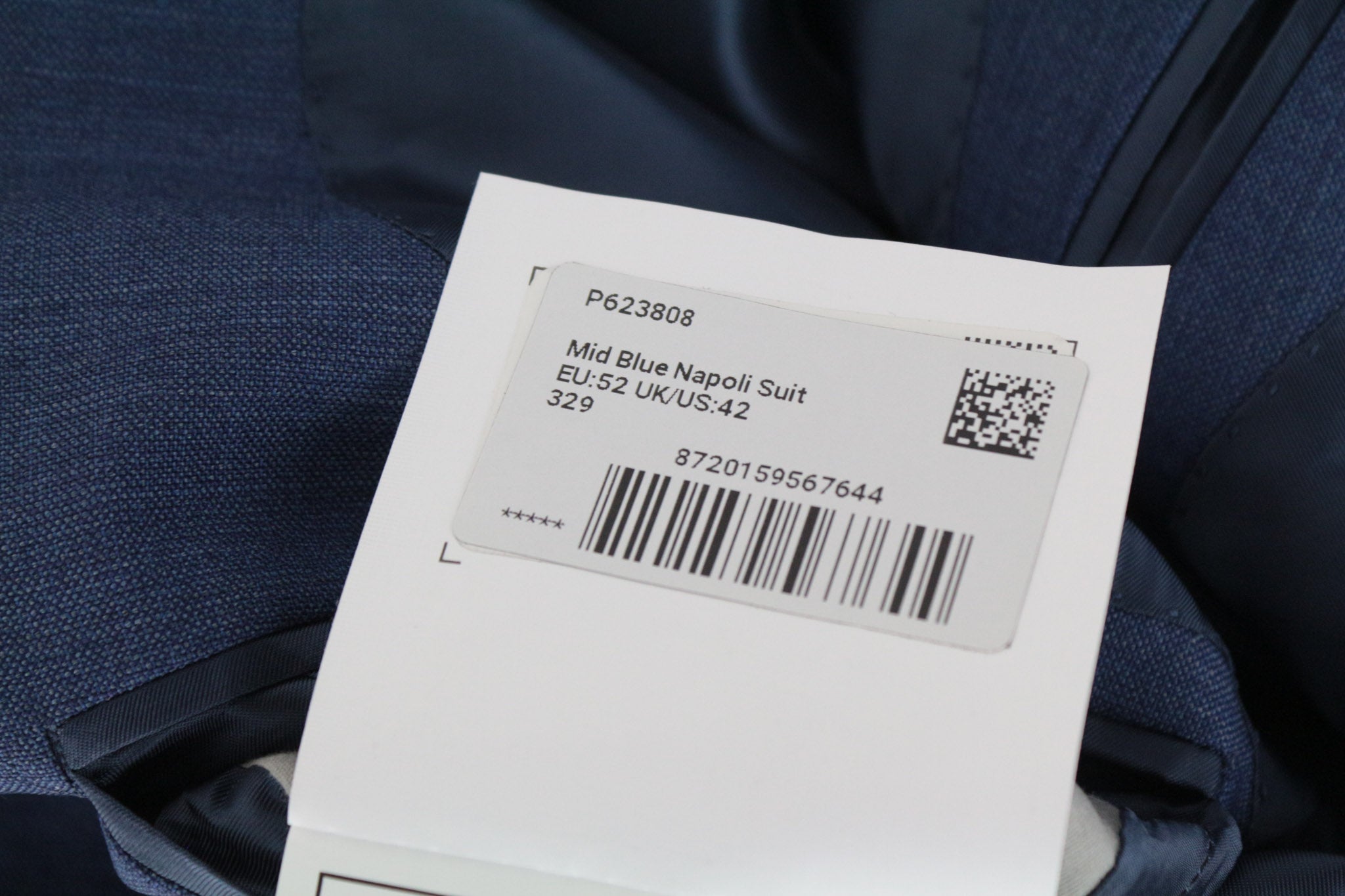 SUITSUPPLY Napoli Men's Suit UK42R Blue Wool Single-Breasted 2-Piece Lined