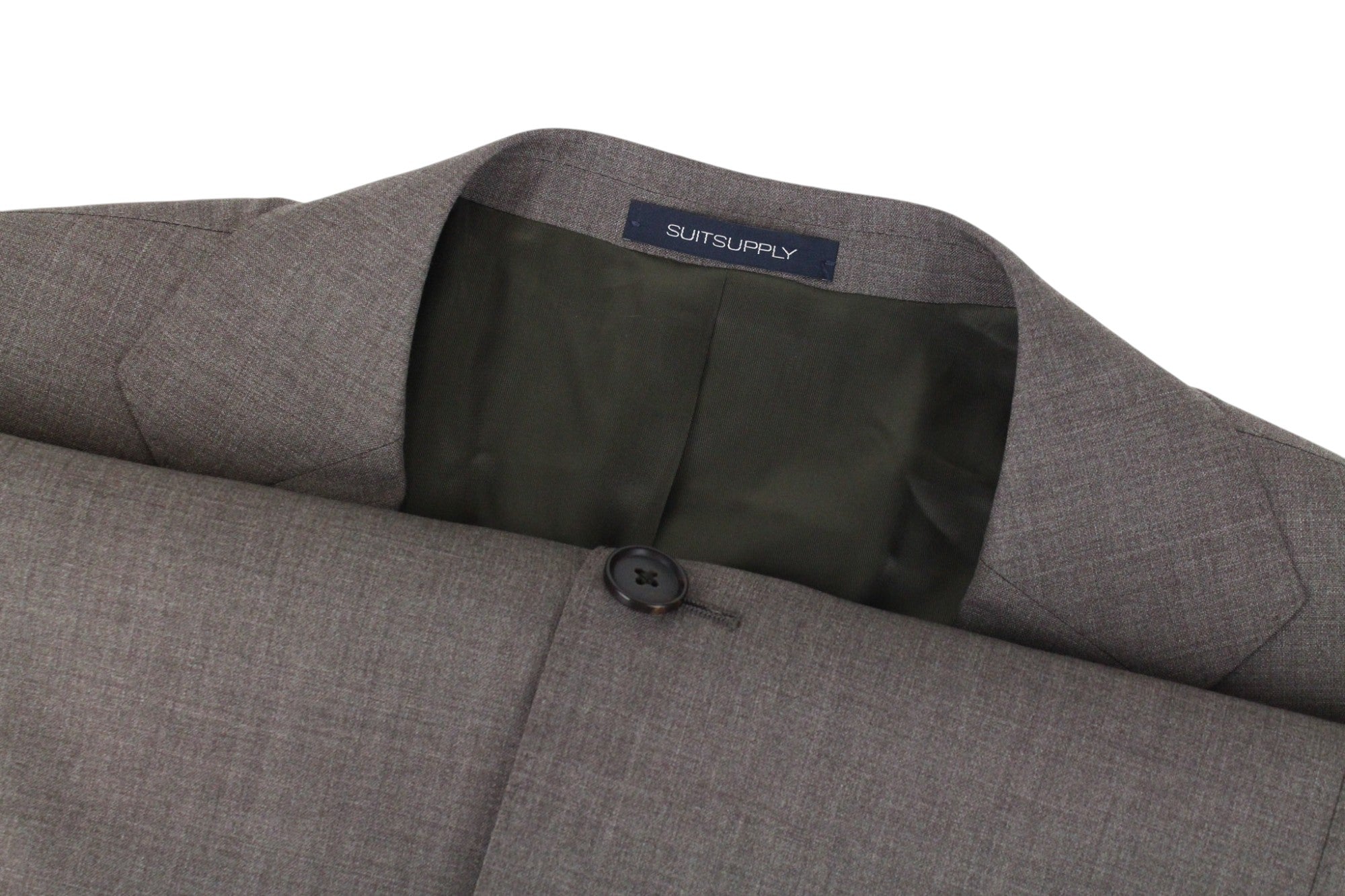 SUITSUPPLY La Spalla Men's Suit UK48R Brown Slim Wool Tropical S120 2Pc Melange