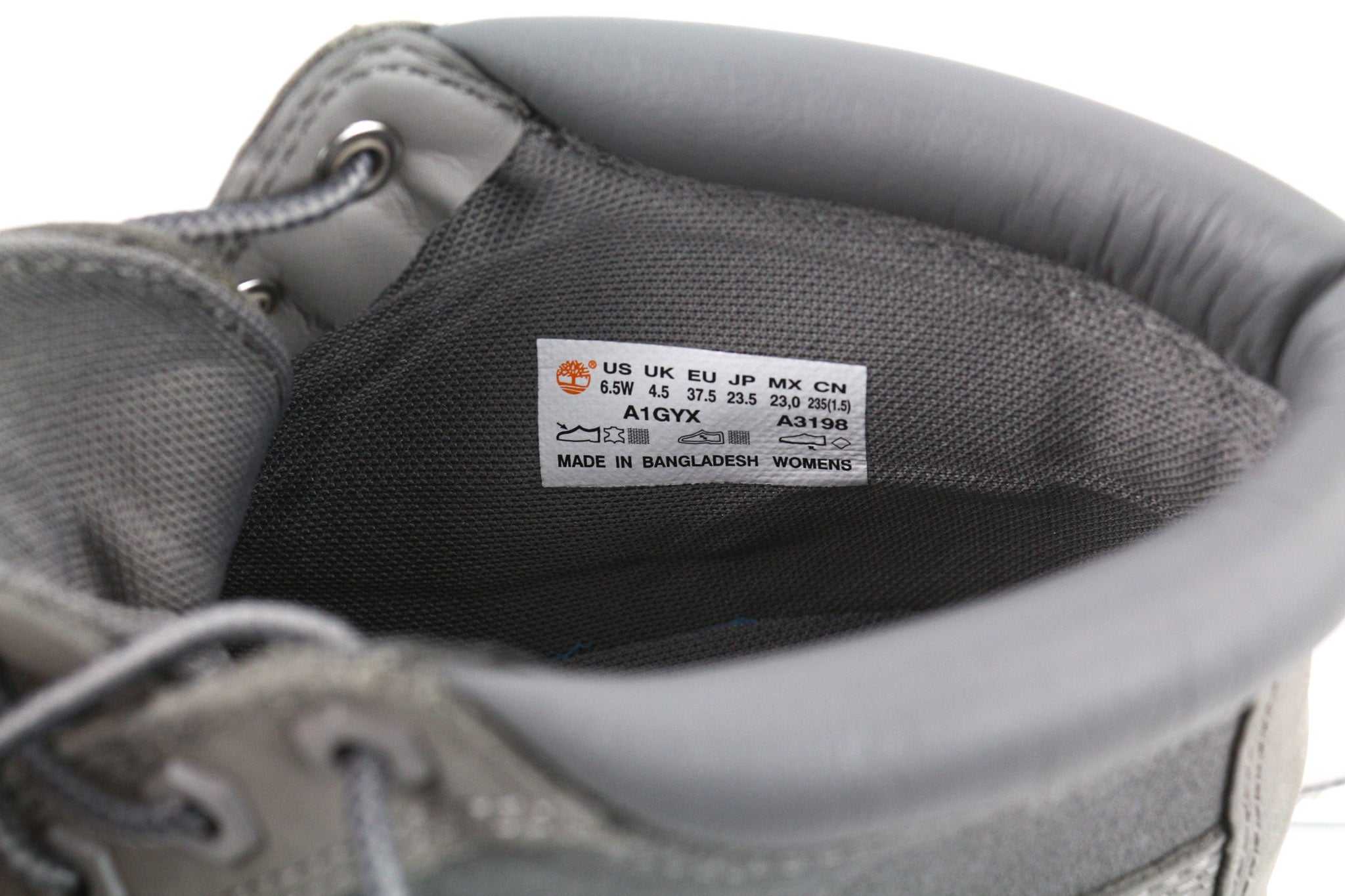 TIMBERLAND A1GYX-A3198 moteriški batai EU37.5/38 pilki odiniai aukštakulniai 