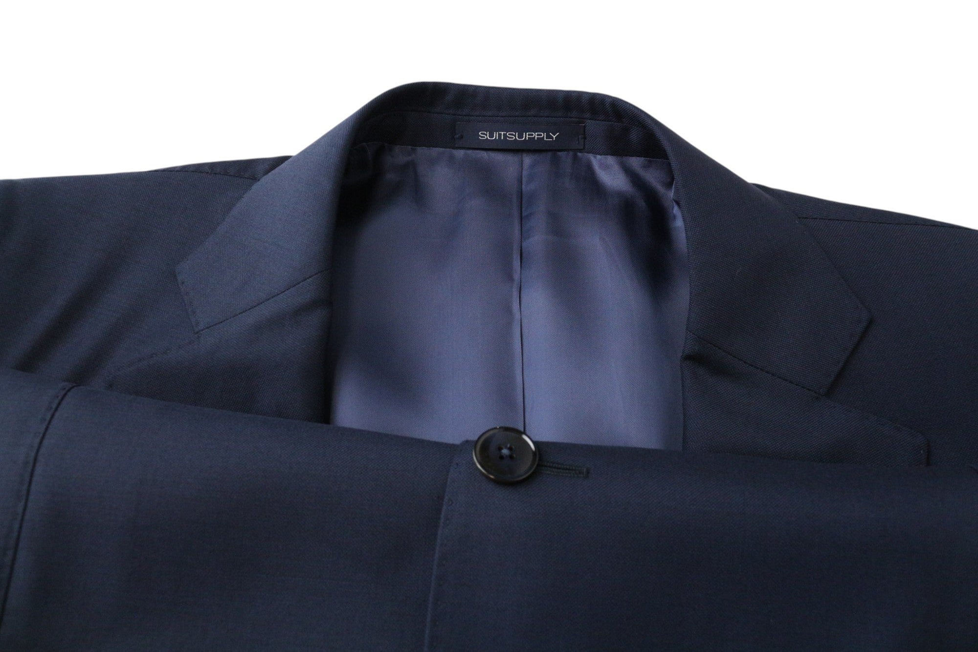 SUITSUPPLY La Spalla Men's Suit UK38R Blue Slim Wool 2Pc Melange S110s Perennial