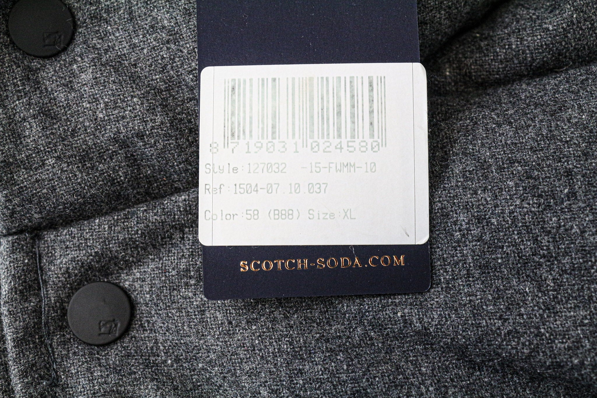 SCOTCH & SODA Ams Couture Men's Jacket XL Grey Blue Wool Blend Hooded Gilet 2in1