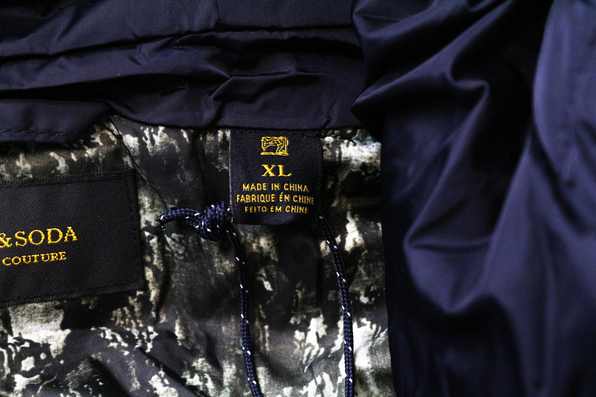 SCOTCH & SODA Ams Couture Men's Jacket XL Grey Blue Wool Blend Hooded Gilet 2in1