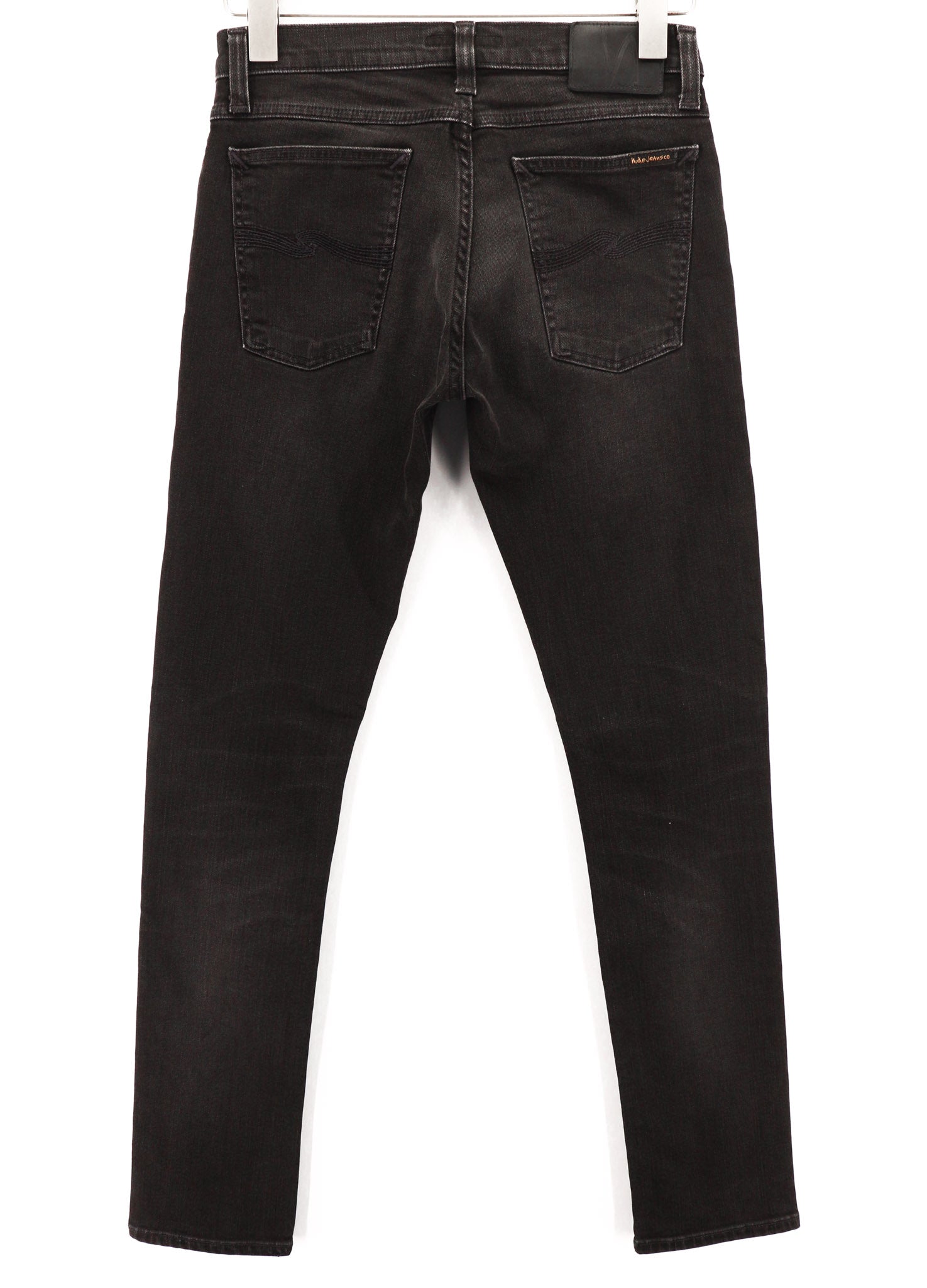 NUDIE JEANS Ilgi vyriški džinsai W28/L32 Slim Tamprūs Juodi Laisvalaikio Džinsai