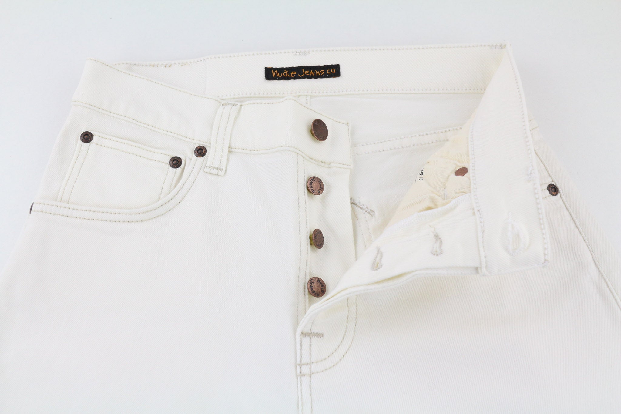 NUDIE JEANS Sleepy Sixten Women's Jeans W26/L30 Relaxed Stretch Ecru