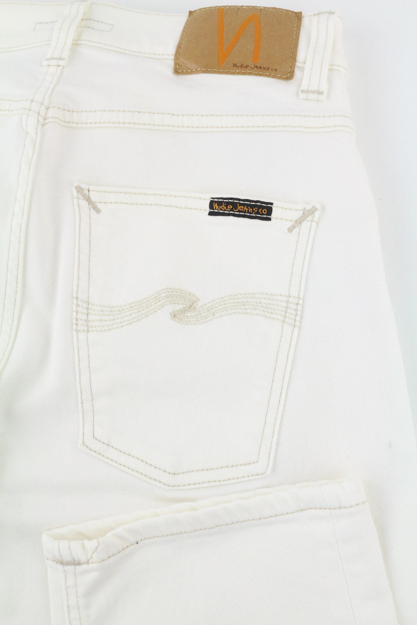 NUDIE JEANS Sleepy Sixten Women's Jeans W26/L30 Relaxed Stretch Ecru