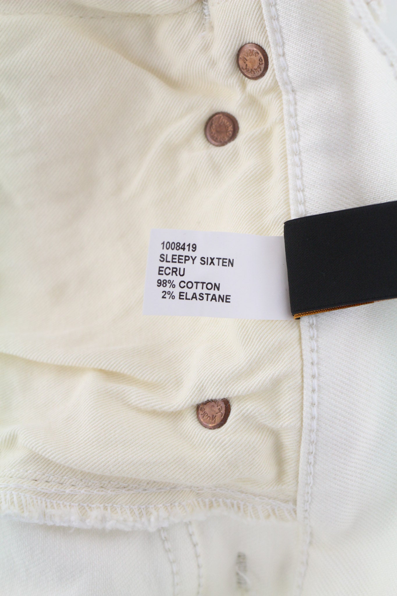 NUDIE JEANS Sleepy Sixten Women's Jeans W26/L30 Relaxed Stretch Ecru