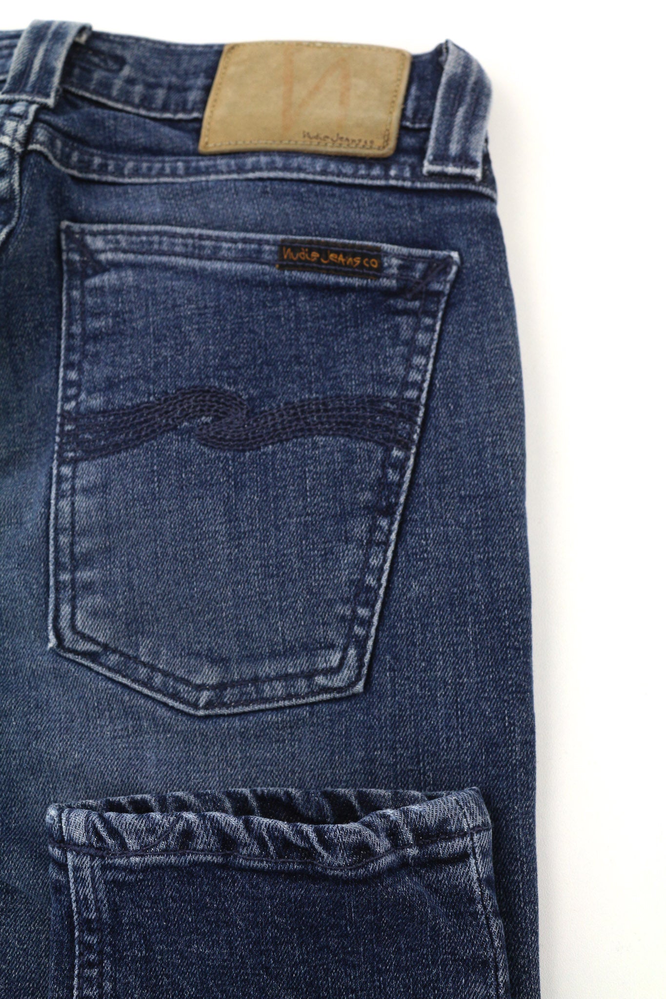 NUDIE JEANS Skinny Lin vyriški džinsai W28/L30 Tight Stretch mėlyni skalbti 