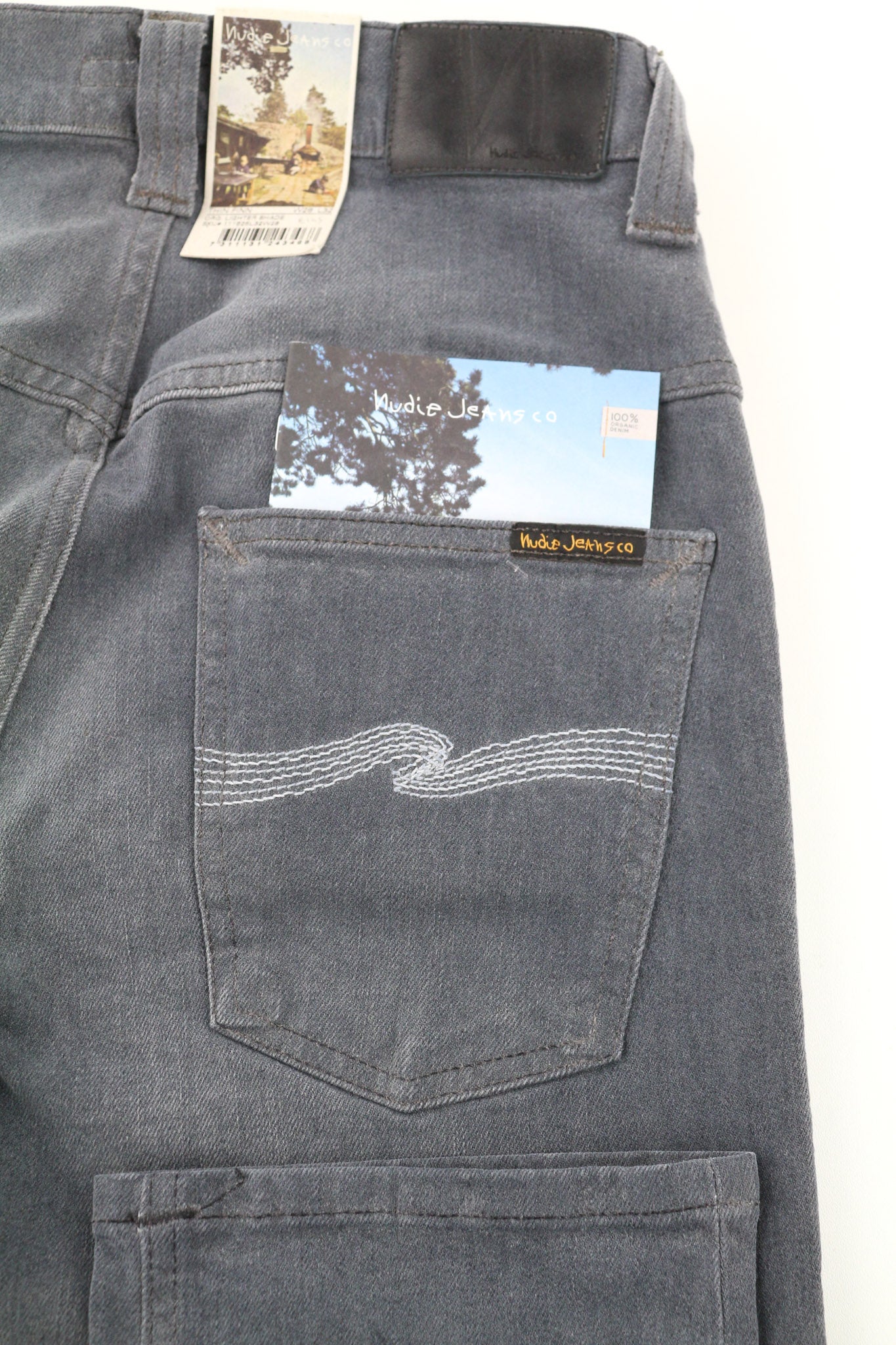 NUDIE JEANS ploni „Finn“ vyriški džinsai W28/L32 Slim washed grey tamprūs