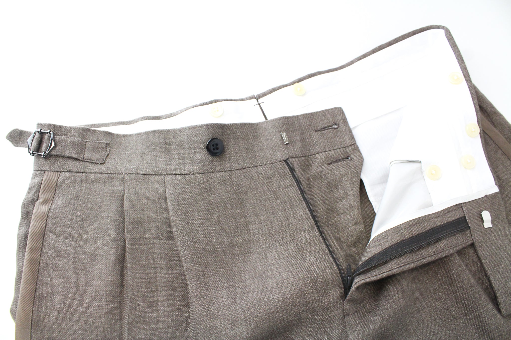 SUITSUPPLY Lazio Tuxedo Men's Suit UK42R Slim 2 Piece Brown Linen Peak Collar