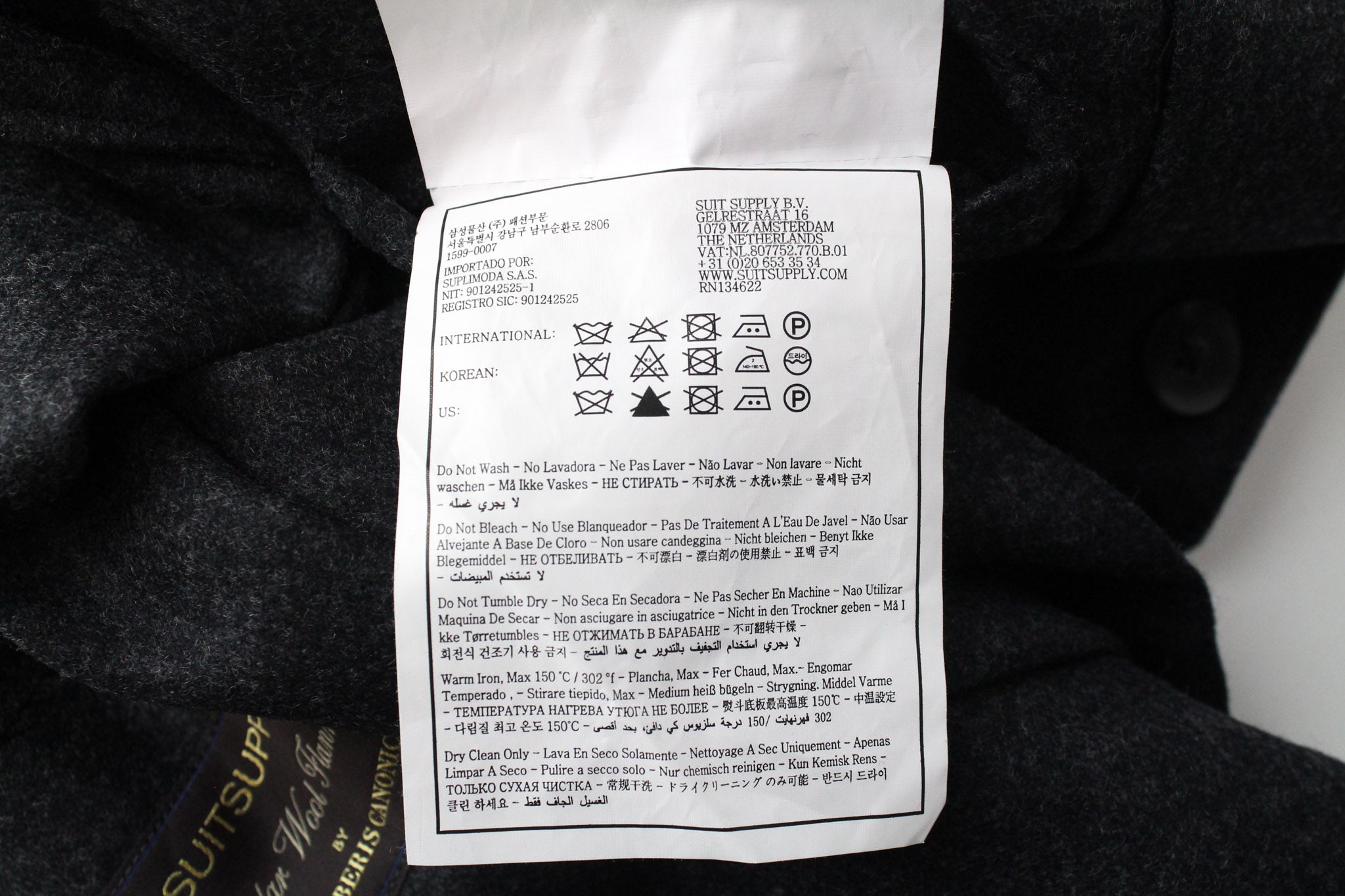 SUITSUPPLY Greenwich Suit UK36R Slim Grey Wool Flannel Circular 2-Piece Men