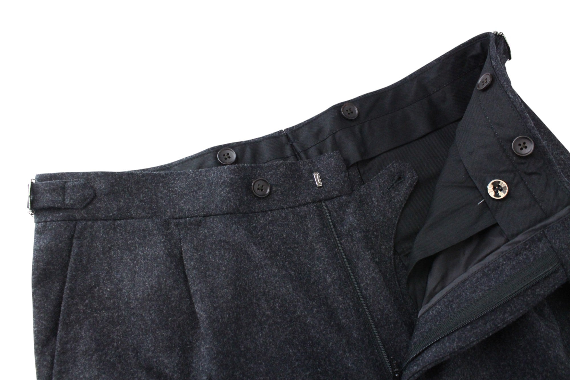 SUITSUPPLY Greenwich Suit UK36R Slim Grey Wool Flannel Circular 2-Piece Men