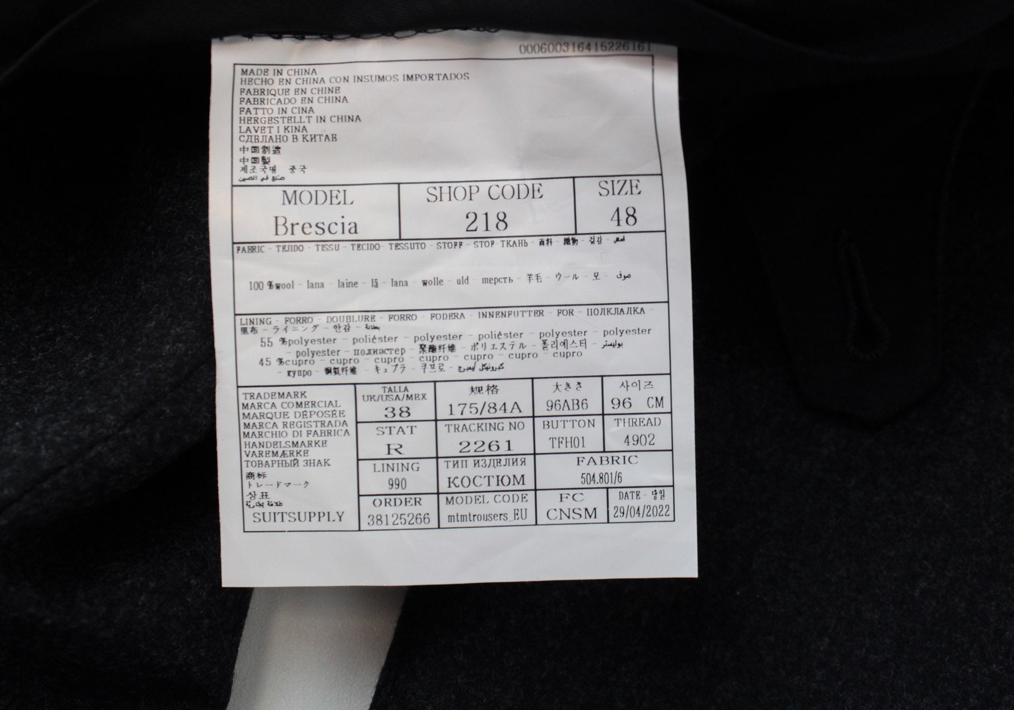 SUITSUPPLY Greenwich Suit UK36R Slim Grey Wool Flannel Circular 2-Piece Men