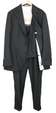 SUITSUPPLY Havana Tulip Suit UK50R Men's Green Wool S130 Slim Fit 3-Piece