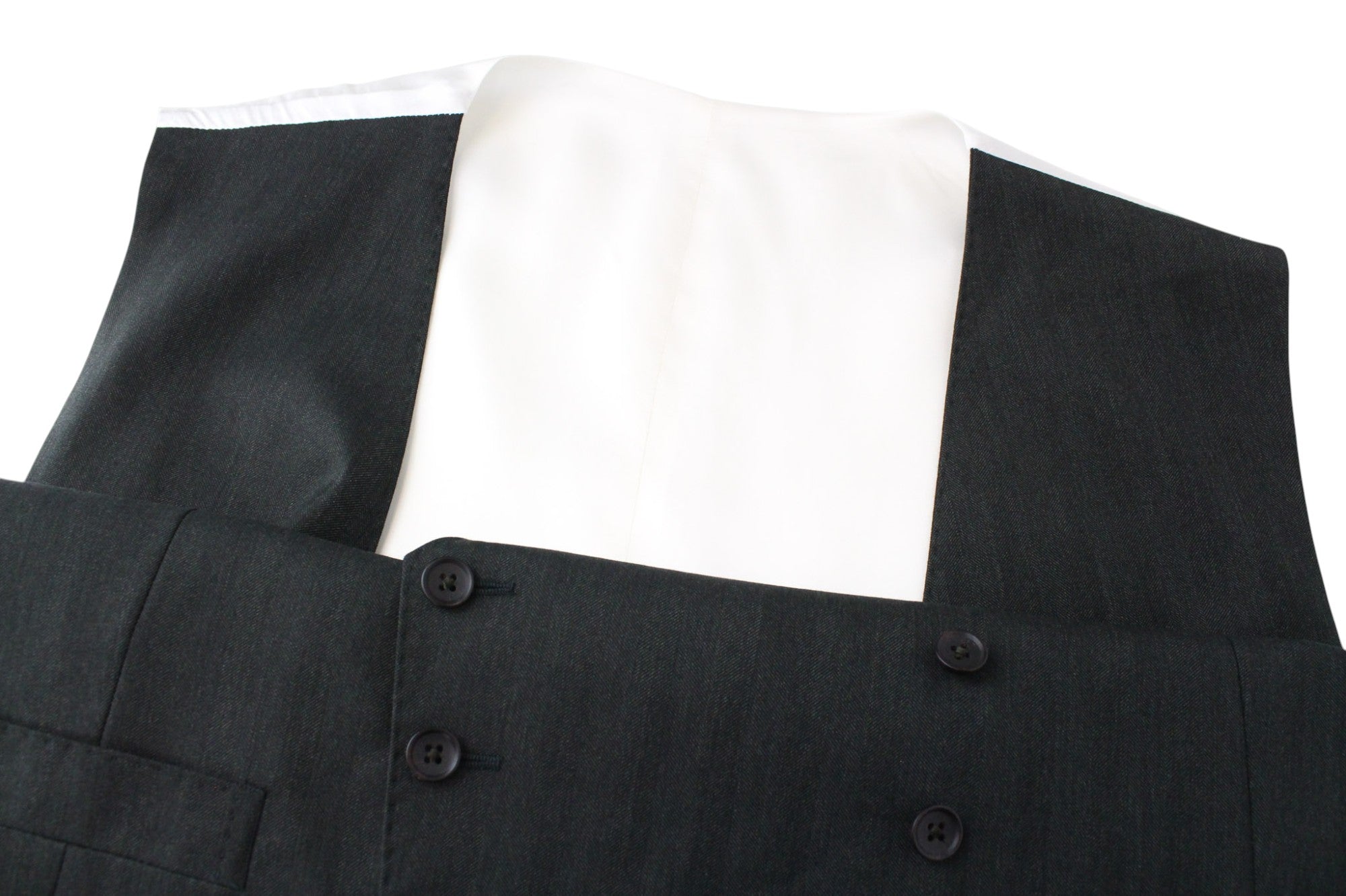 SUITSUPPLY Havana Tulip Suit UK50R Men's Green Wool S130 Slim Fit 3-Piece