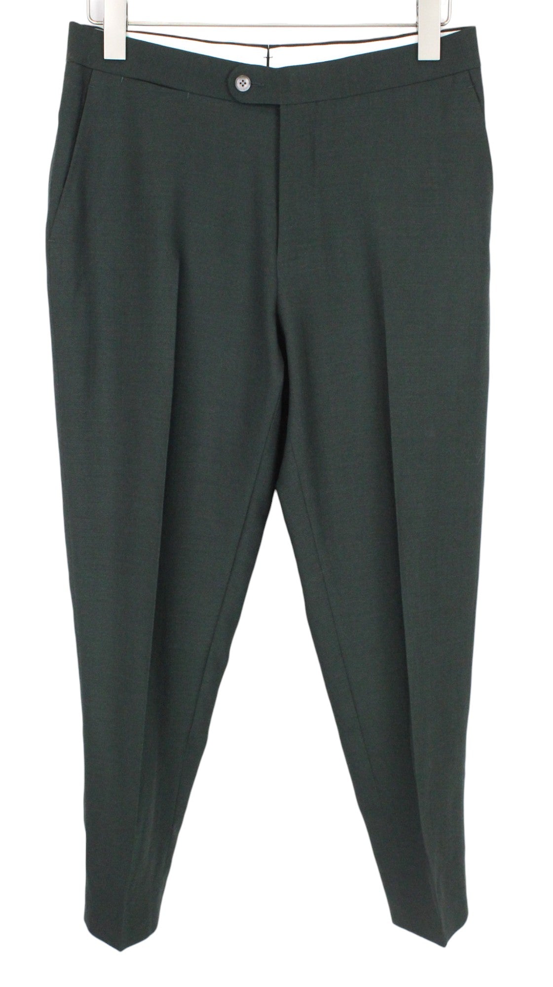 SUITSUPPLY La Spalla Men's Suit UK36S Dark Green Wool 2Pc Slim Formal Melange