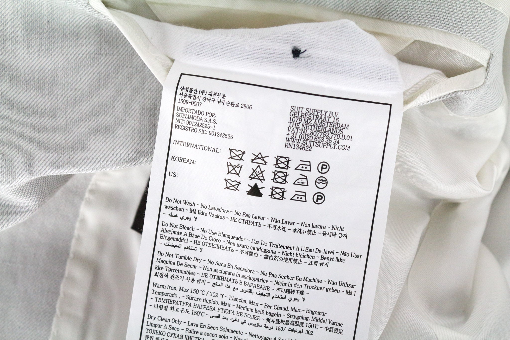 SUITSUPPLY La Spalla Men's Suit UK42S Grey Linen Cotton Single-Breasted 2 Pc