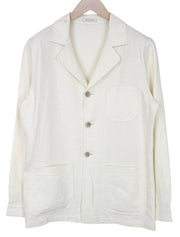 „SUITSUPPLY Greenwich“ vyriškas balkšvas švarkas, UK38R, plonas lininis šilkas, vintažinio stiliaus 