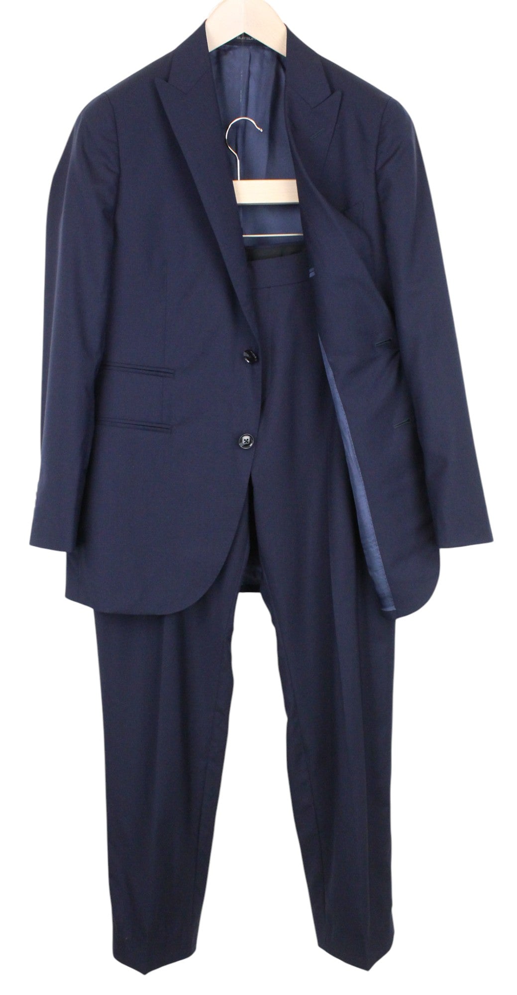 SUITSUPPLY La Spalla Suit UK38R Blue Wool Slim 2-Piece S120 Formal Men's Look