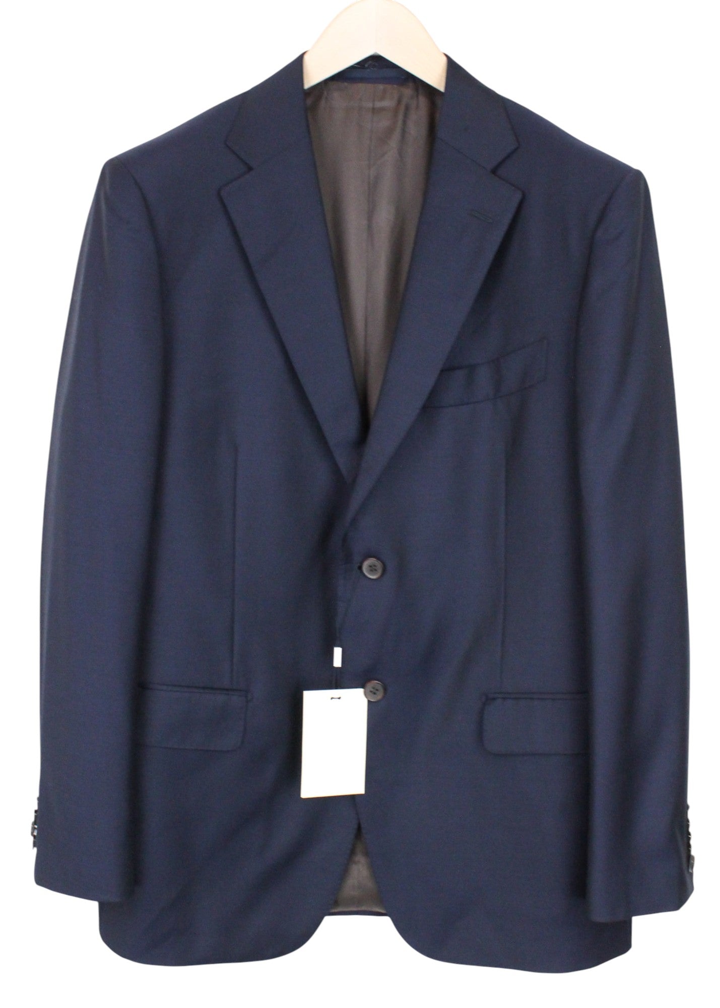 SUITSUPPLY Napoli Suit UK44R Men's S110 Wool 2-Piece Navy Melange Formal