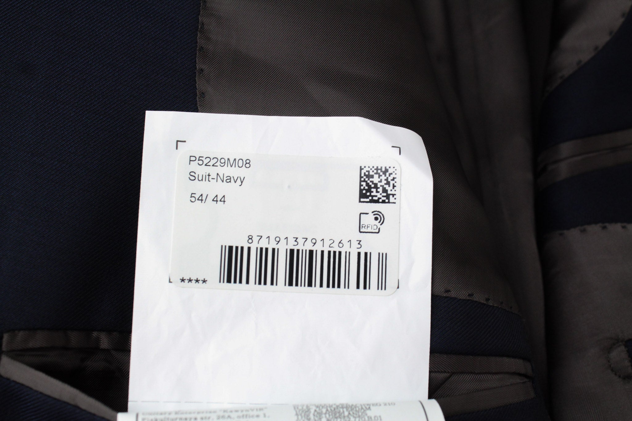 SUITSUPPLY Napoli Suit UK44R Men's S110 Wool 2-Piece Navy Melange Formal