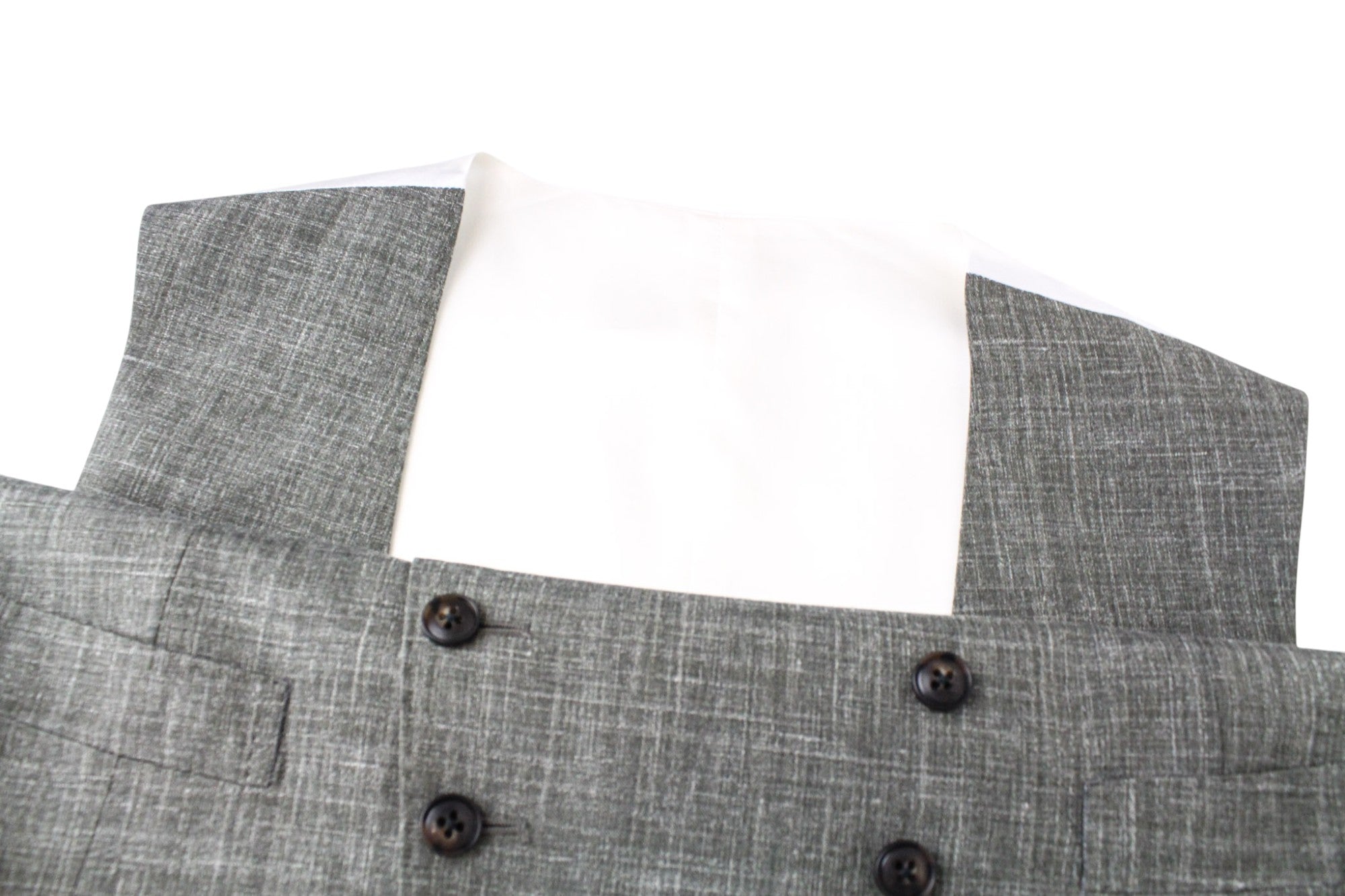 SUITSUPPLY Havana Suit UK40R 3-Piece Slim Melange Green Linen Wool Silk Men's