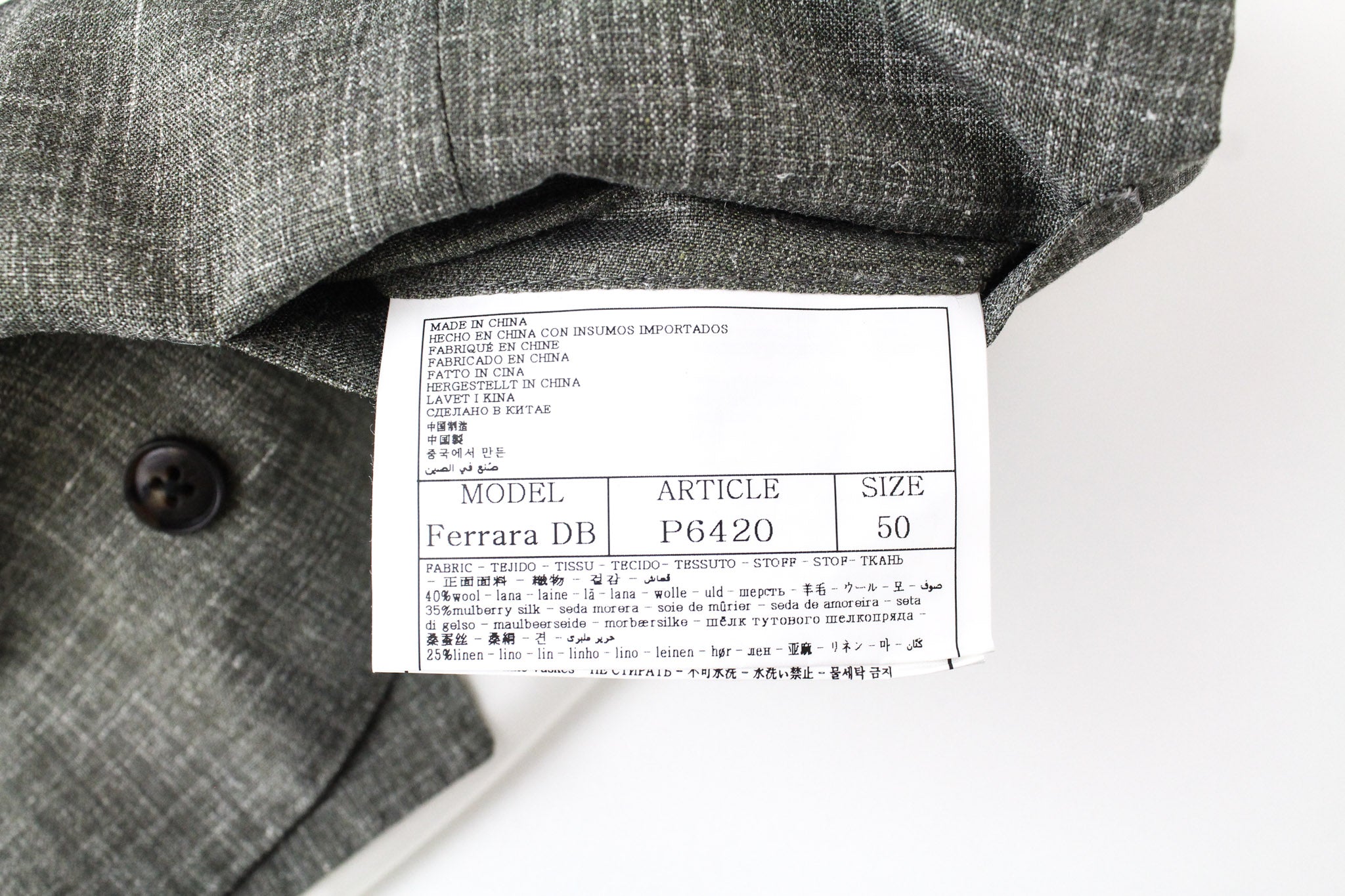 SUITSUPPLY Havana Suit UK40R 3-Piece Slim Melange Green Linen Wool Silk Men's