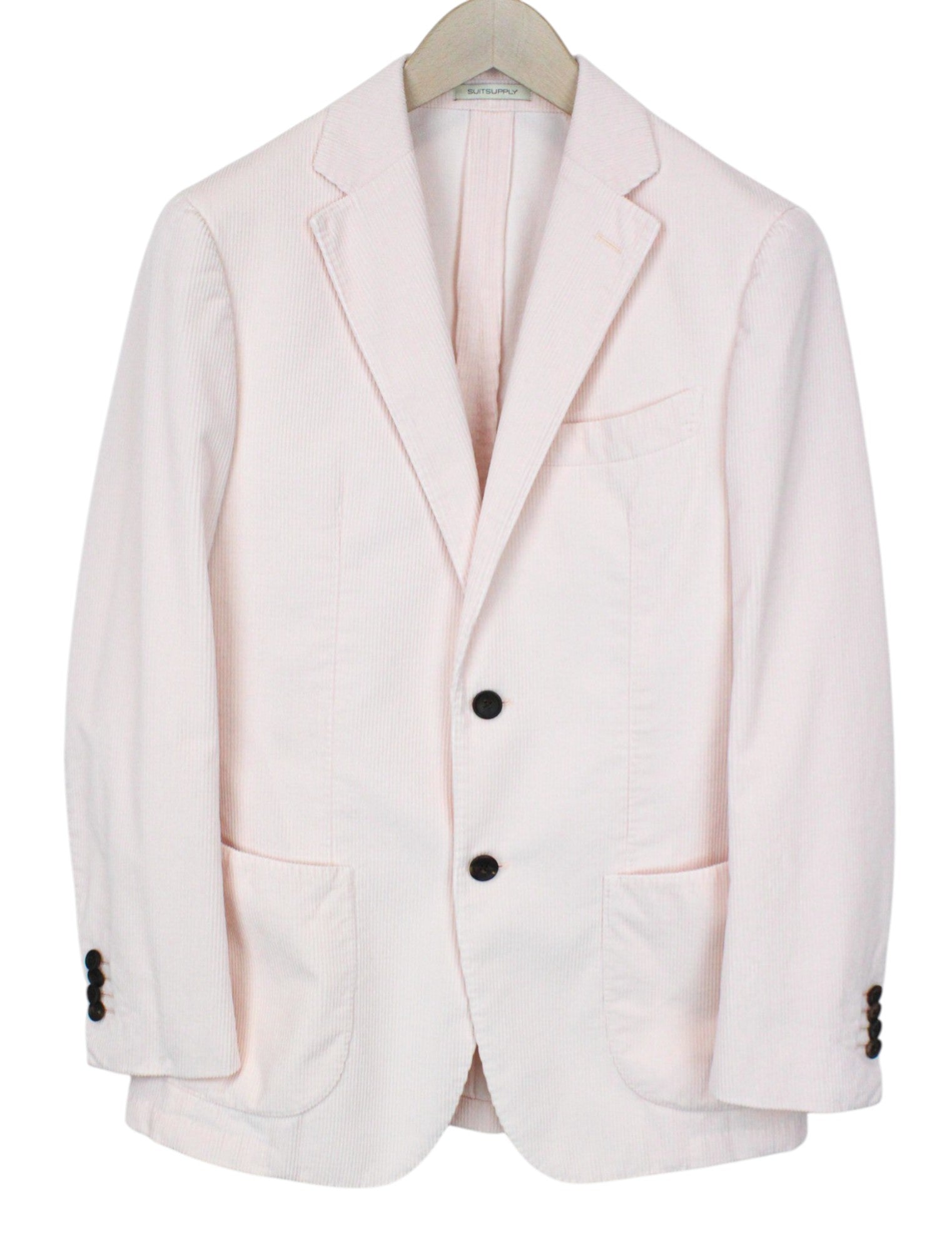 SUITSUPPLY Havana Patch Men's Suit UK36R Pink Slim Cotton Velvet Cord 2-Piece