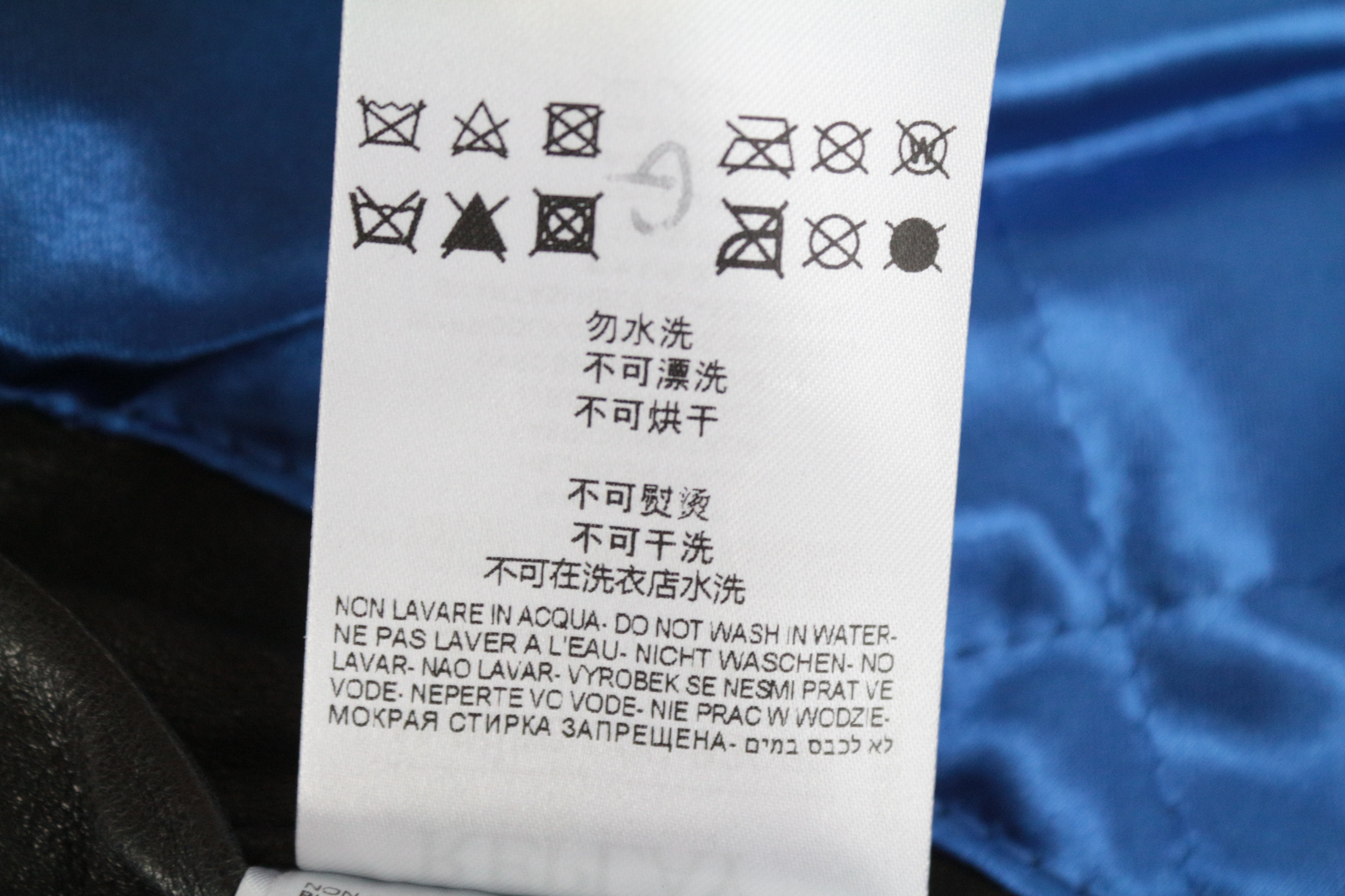 REPLAY Men's XL Black Lambskin Biker Jacket Belted Collared Pocketed Lined