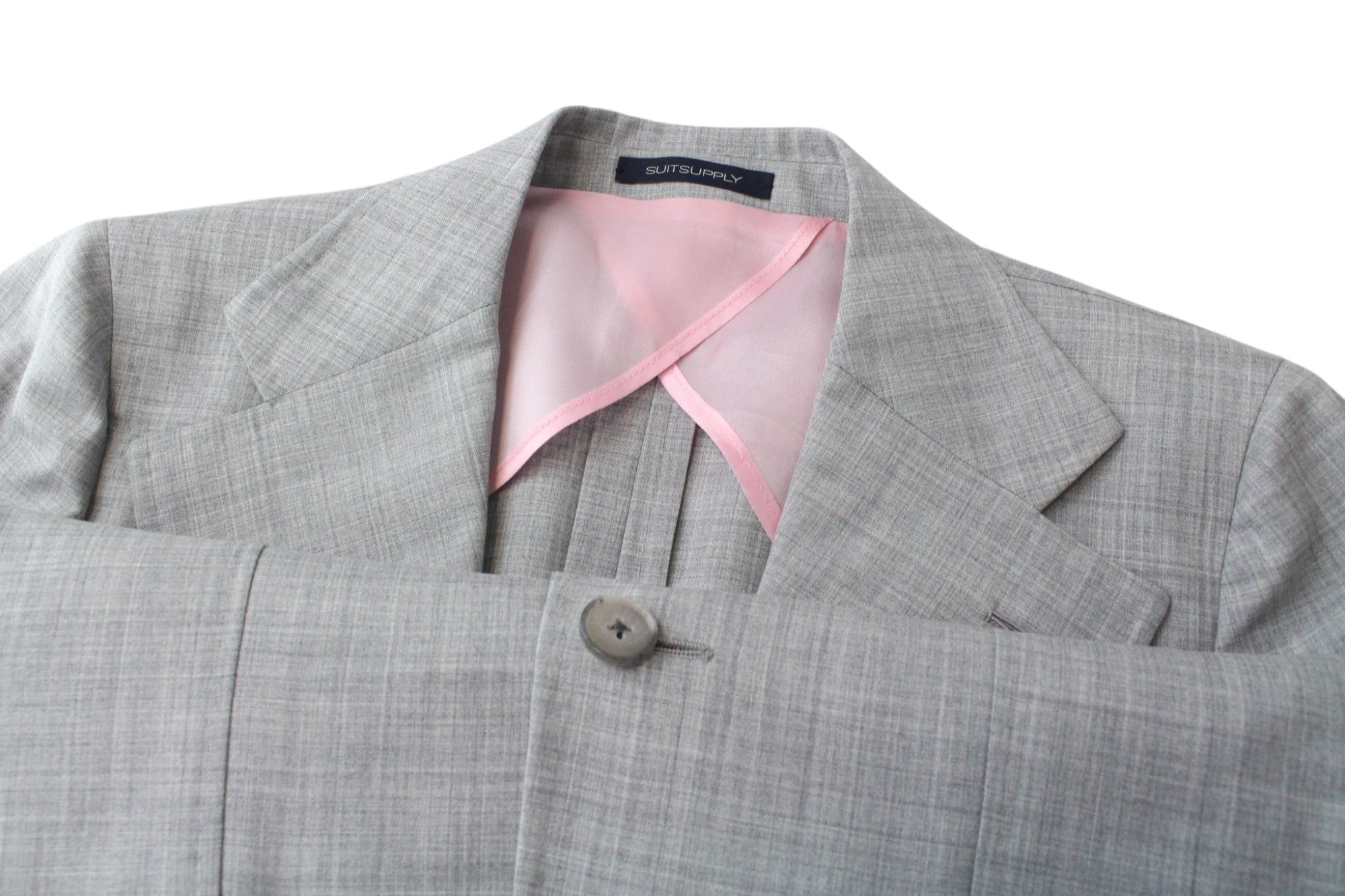 SUITSUPPLY La Spalla Men's Suit UK34R Grey Slim Pure Wool Melange S120s 2Piece