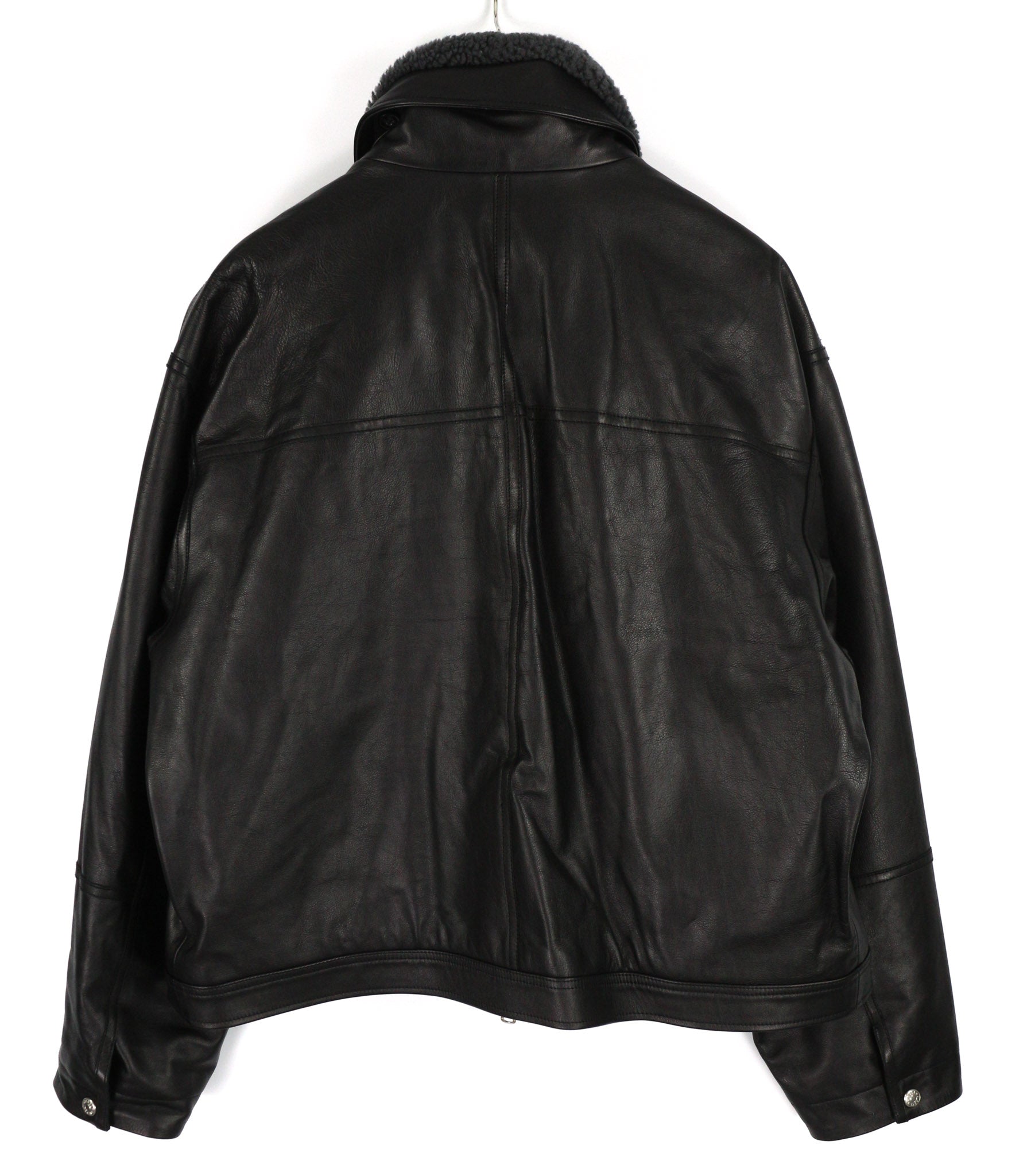 DIESEL L-Gilbert-Fur Mens Jacket XL Cowhide Leather Lambskin Collar RRP€1095