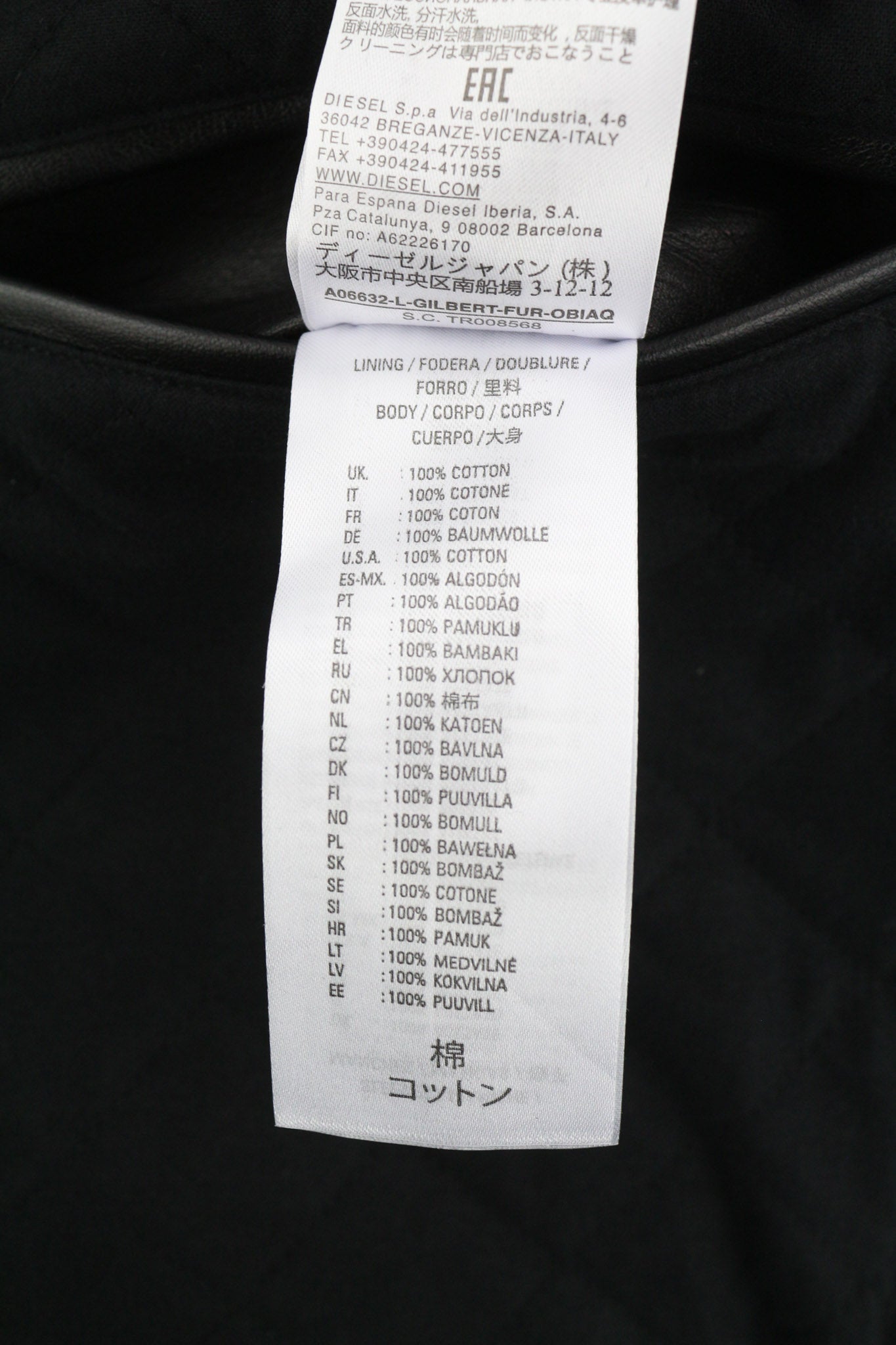 DIESEL L-Gilbert-Fur Mens Jacket XL Cowhide Leather Lambskin Collar RRP€1095