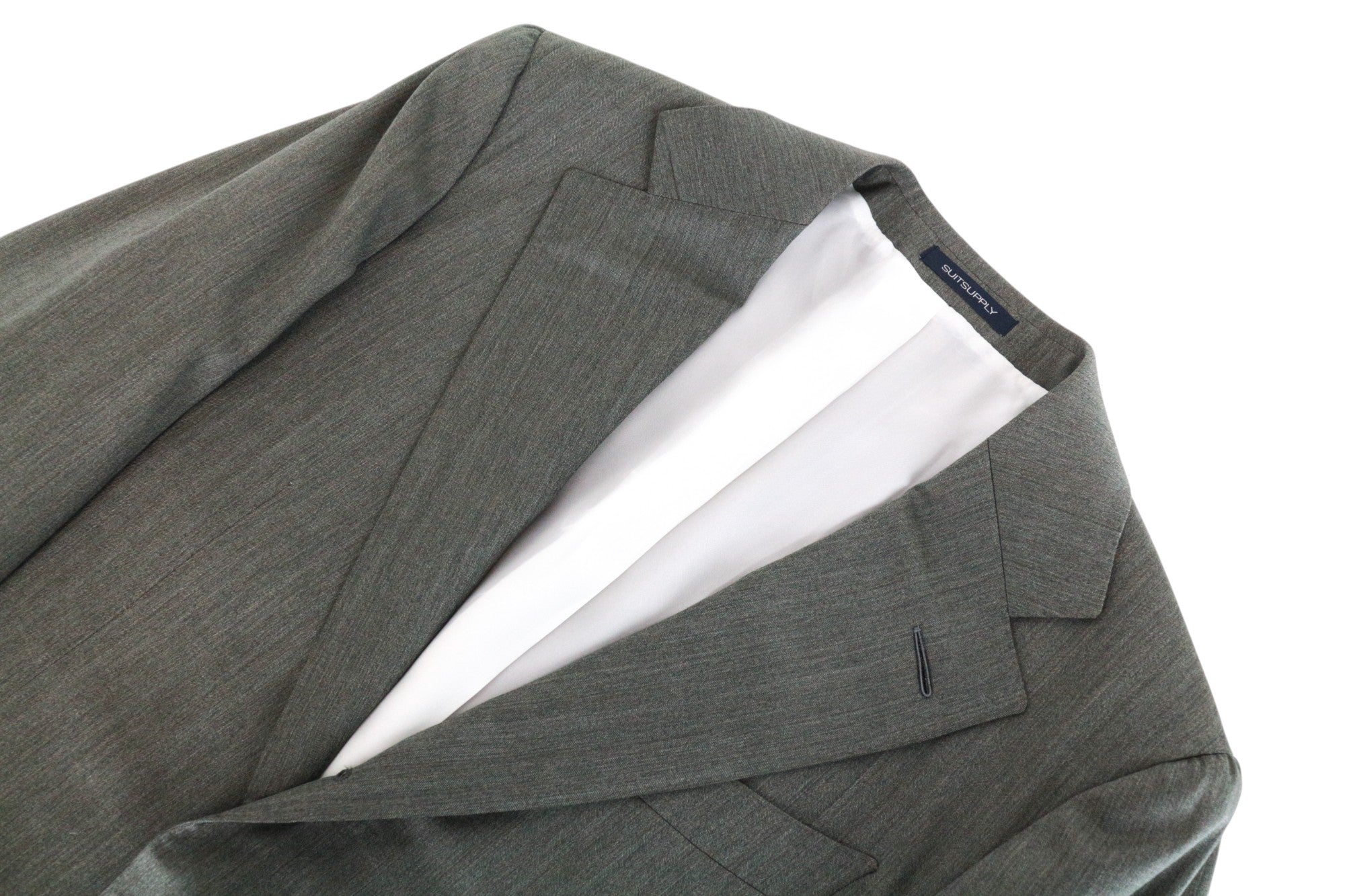 SUITSUPPLY Havana Patch Suit UK38R Men's Green Slim Wool Silk 2-Piece Set