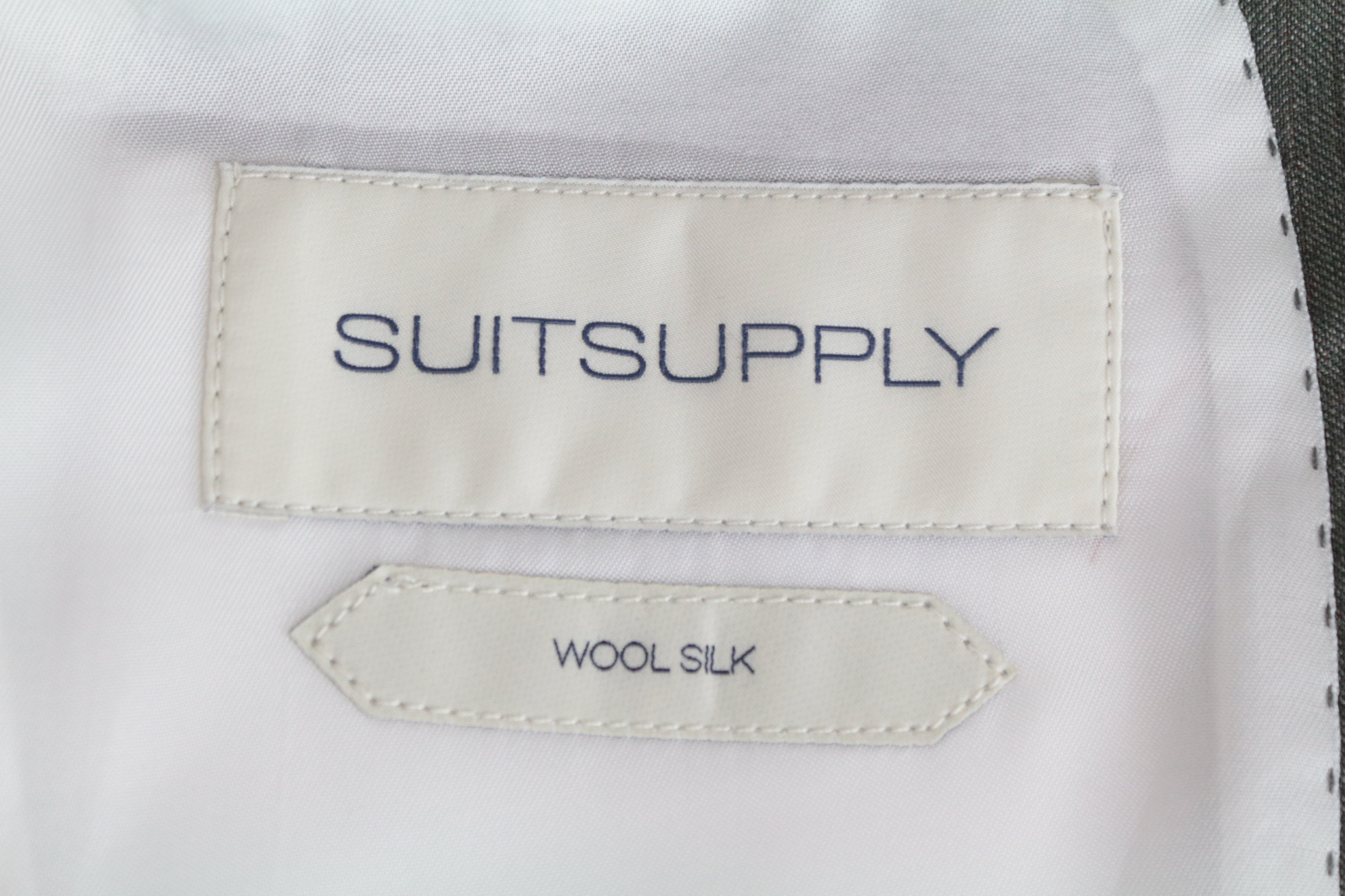 SUITSUPPLY Havana Patch Suit UK38R Men's Green Slim Wool Silk 2-Piece Set