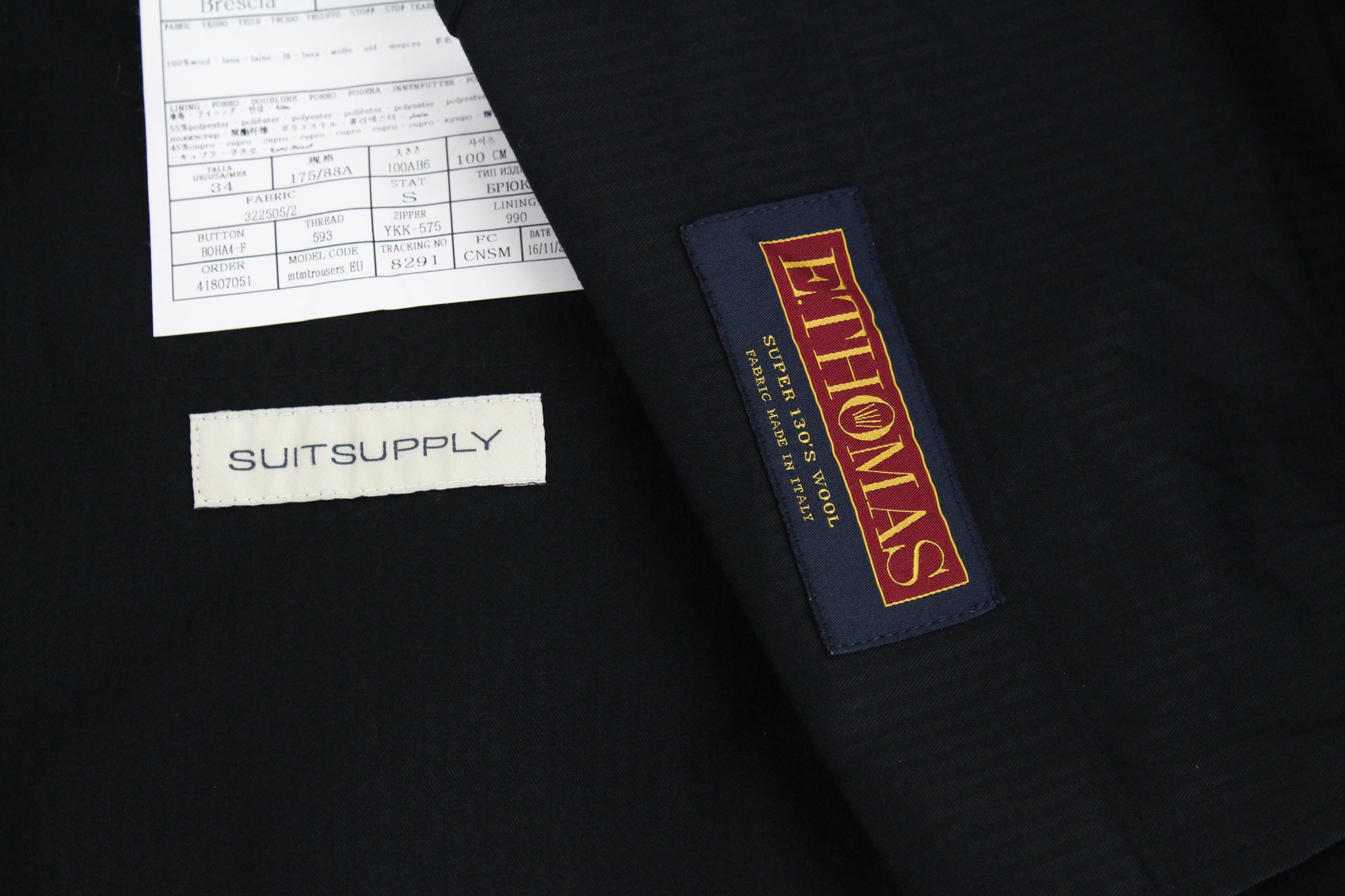 SUITSUPPLY Havana Jetted Men's UK38R Blue Slim Fit Wool Lined 2Pc Suit