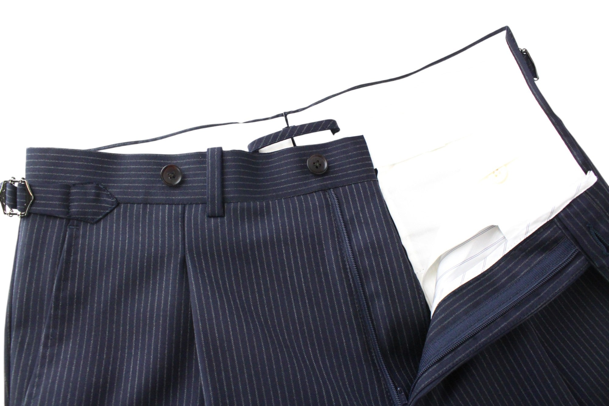 SUITSUPPLY Havana Men's UK36R Navy Stripe 2Pc Suit Slim Super 130's Wool