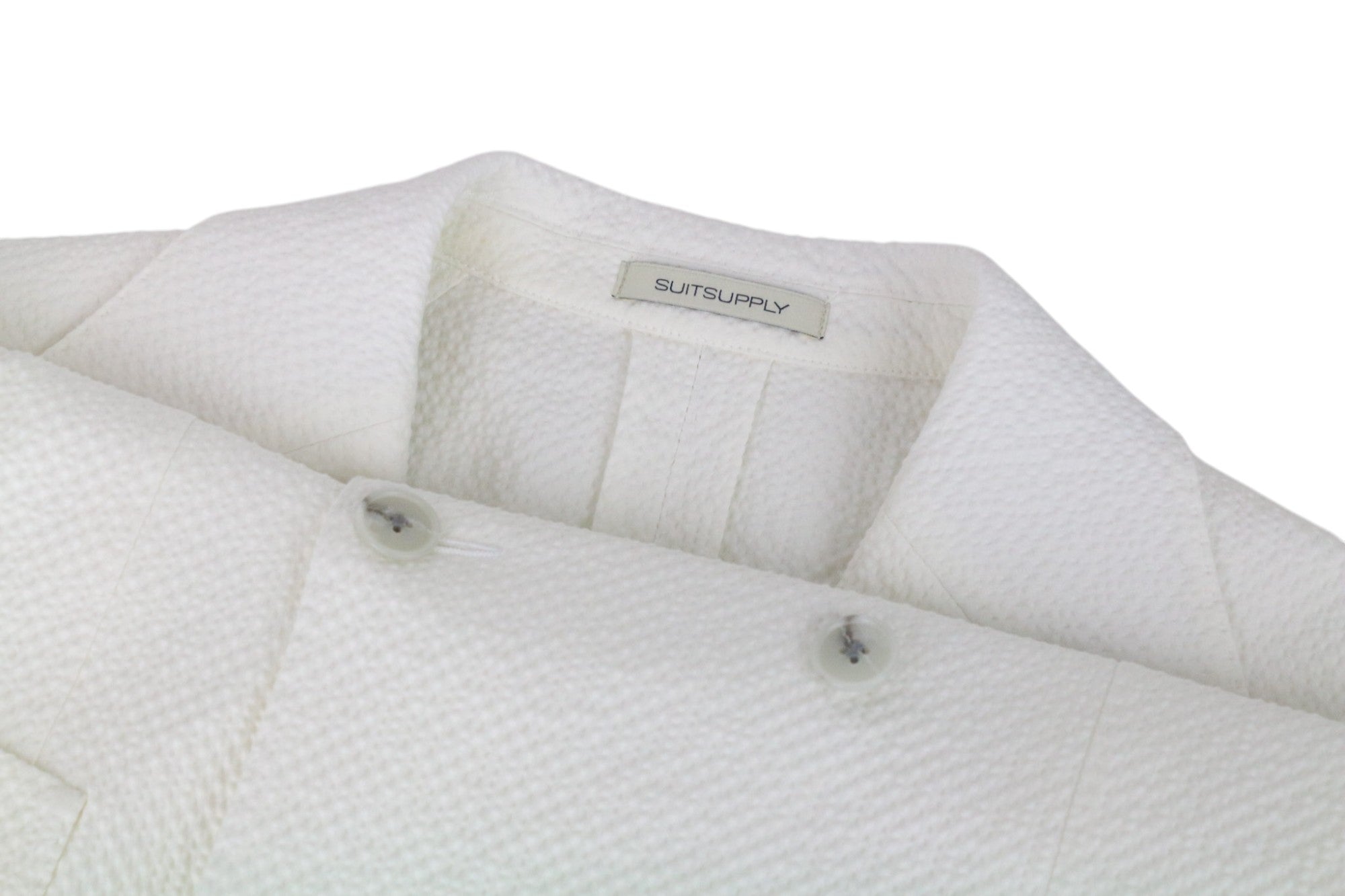 SUITSUPPLY Havana Men's Suit UK34R White Slim Double-Breasted Cotton Stretch 2Pc