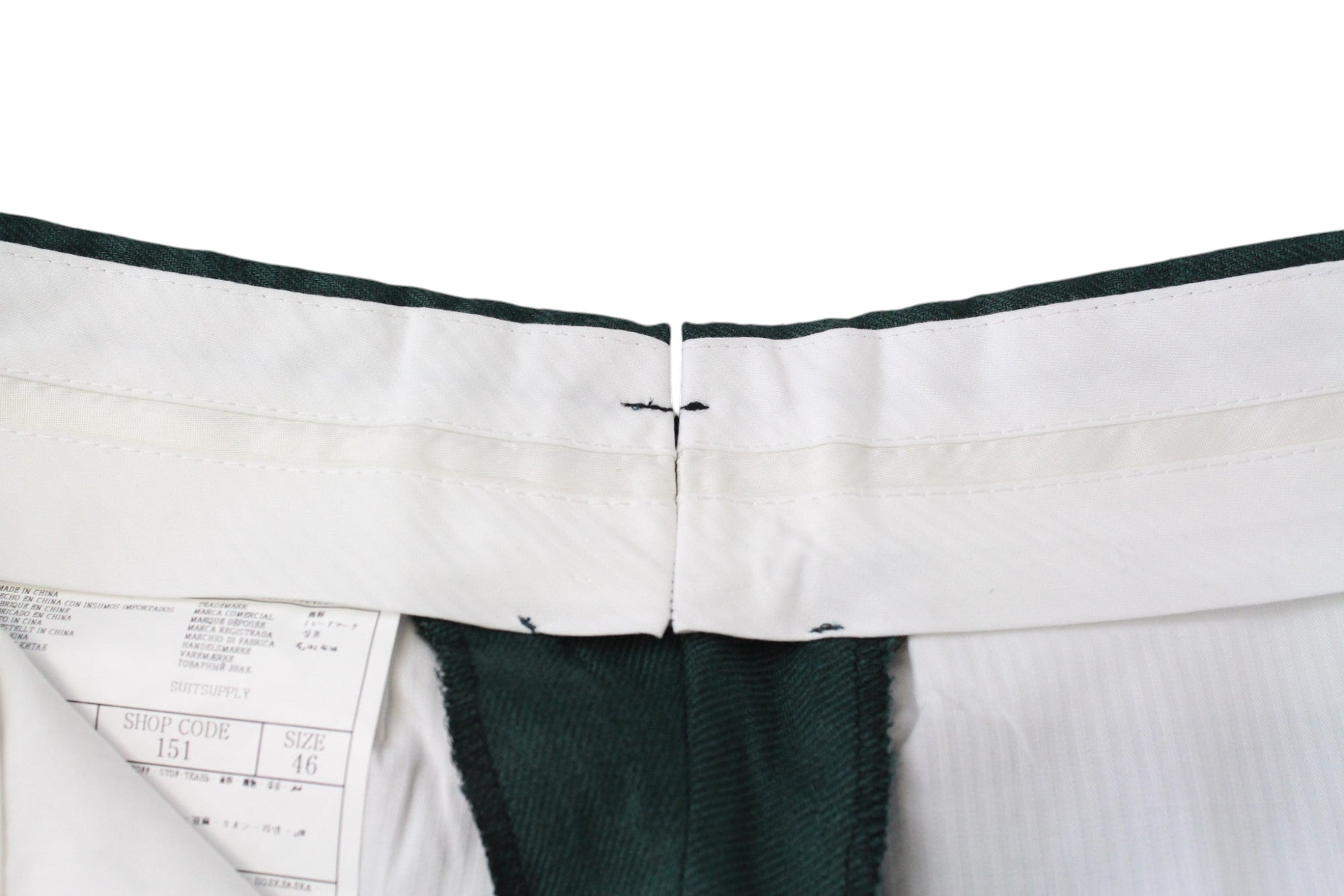 SUITSUPPLY La Spalla Men's Suit UK32R Green Slim Linen Melange Two-Row 2-Piece