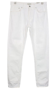 SUITSUPPLY Alain Men's Jeans W31/L32 White Selvedge Cotton Stretch Slim Fit