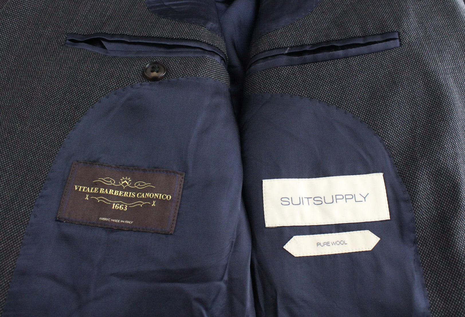 SUITSUPPLY Sienna Men's UK46R Grey Pure Wool Single-Breasted 2 Piece Lined Suit