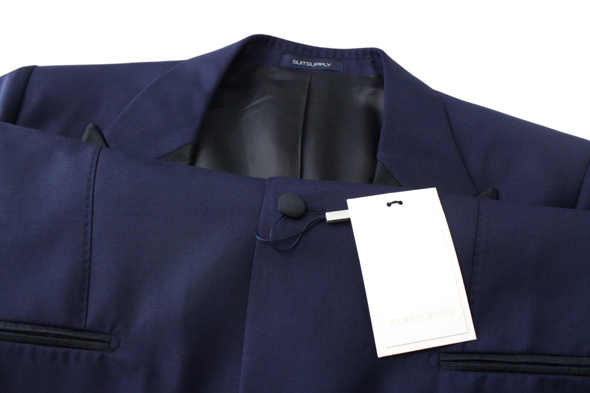 SUITSUPPLY Lazio Men's Suit UK40L Blue Slim S130 Wool Tux 3 Piece Formal