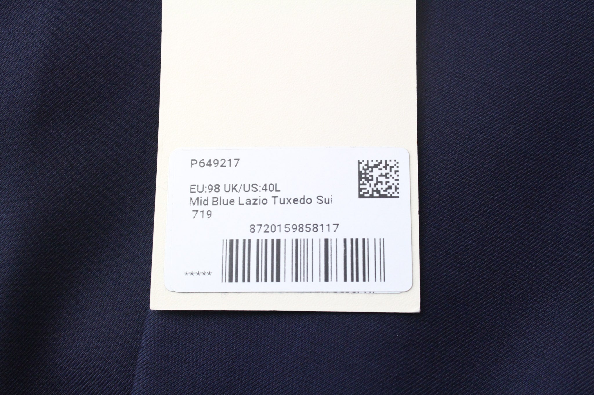 SUITSUPPLY Lazio Men's Suit UK40L Blue Slim S130 Wool Tux 3 Piece Formal