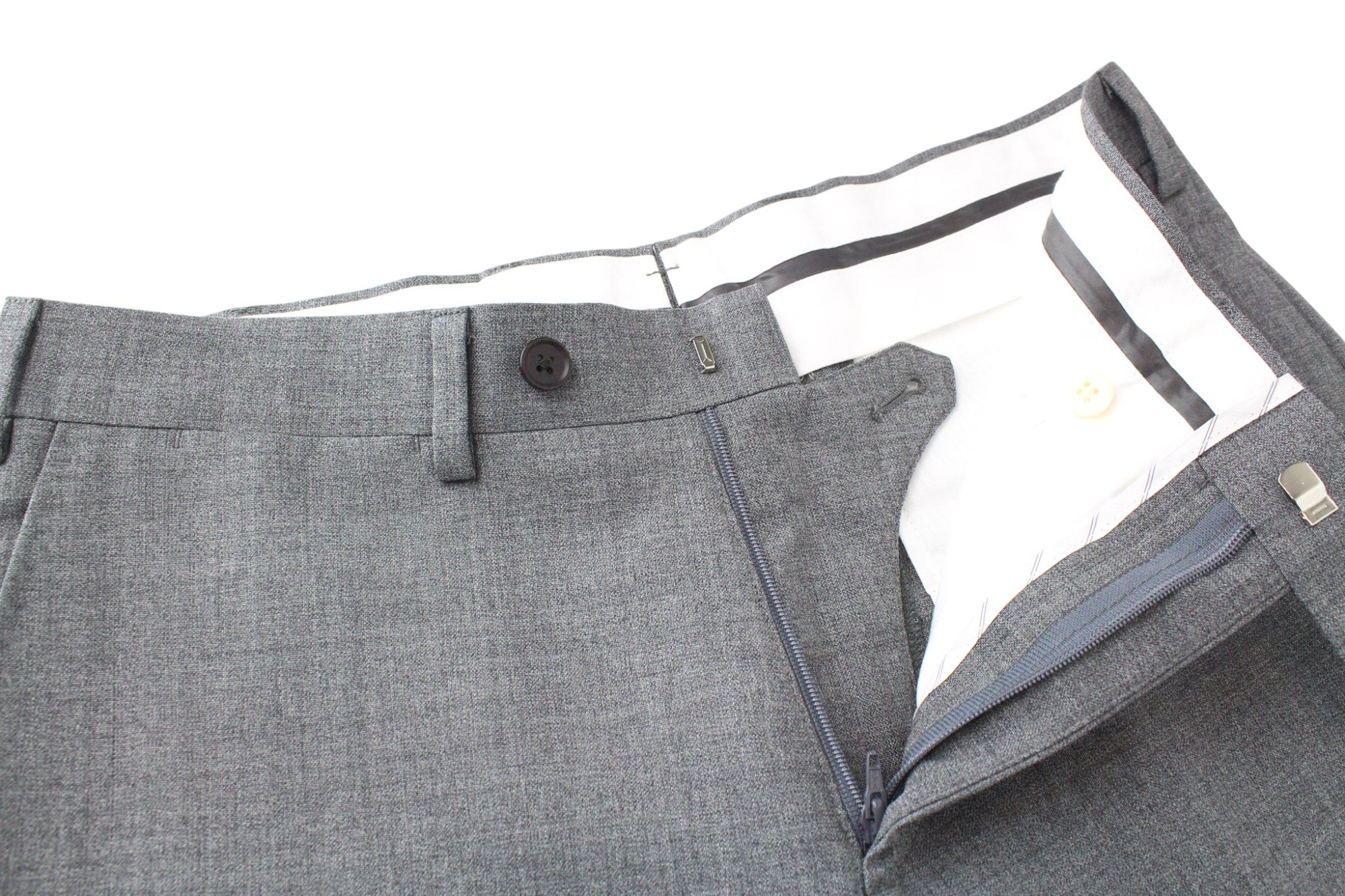 SUITSUPPLY Lazio Men's Suit UK34R Grey Slim Wool 2Pc Tropical Melange