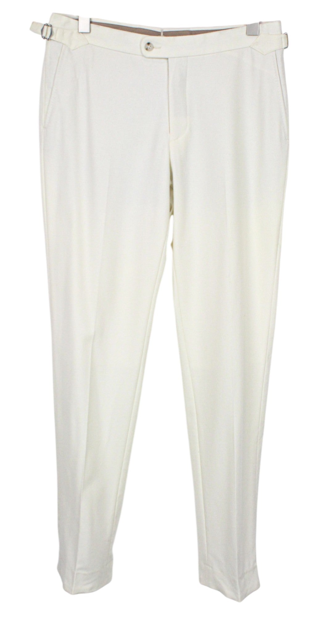 SUITSUPPLY Havana Suit UK38R Men's Off-White Wool Flannel 2-Piece Slim