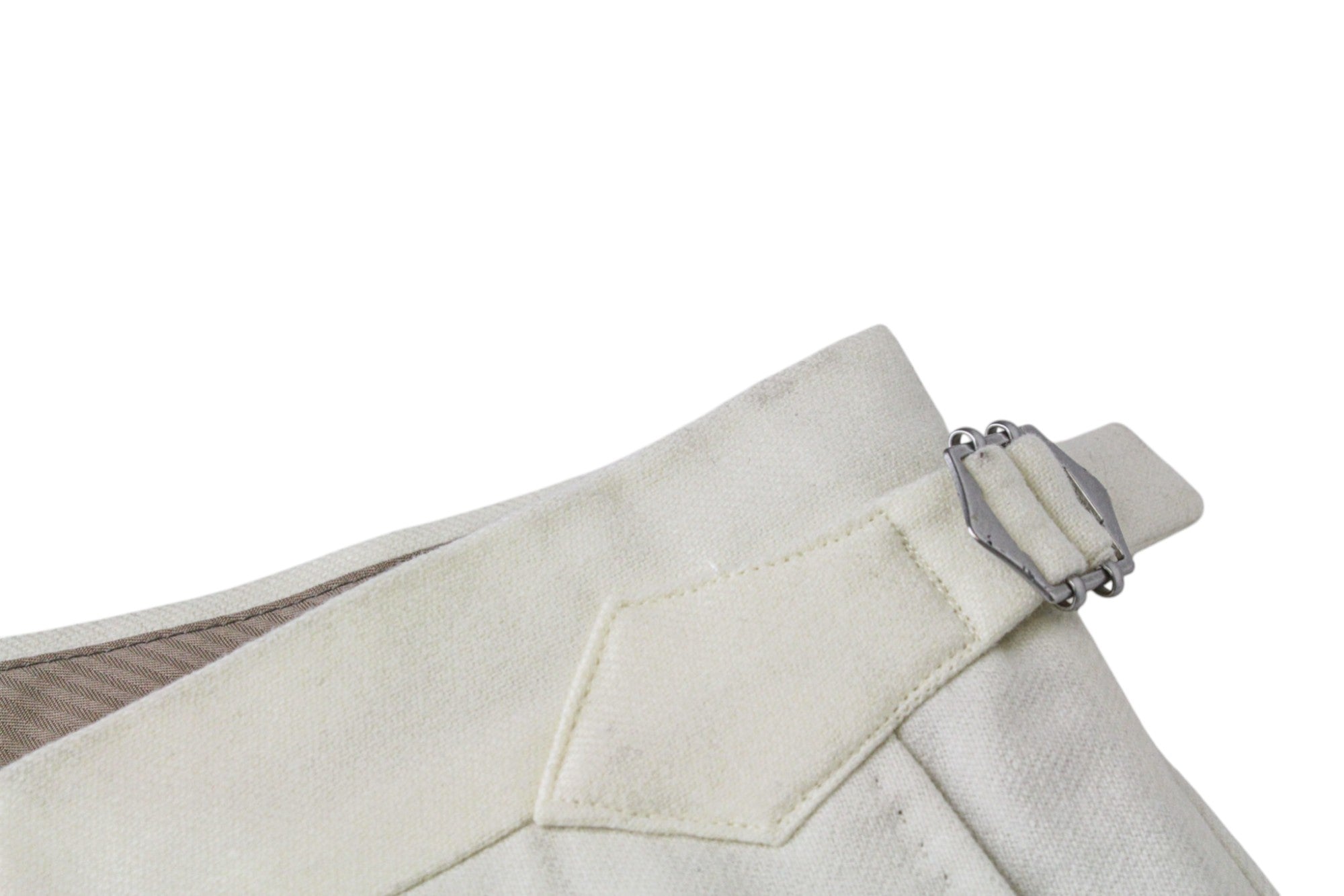 SUITSUPPLY Havana Suit UK38R Men's Off-White Wool Flannel 2-Piece Slim