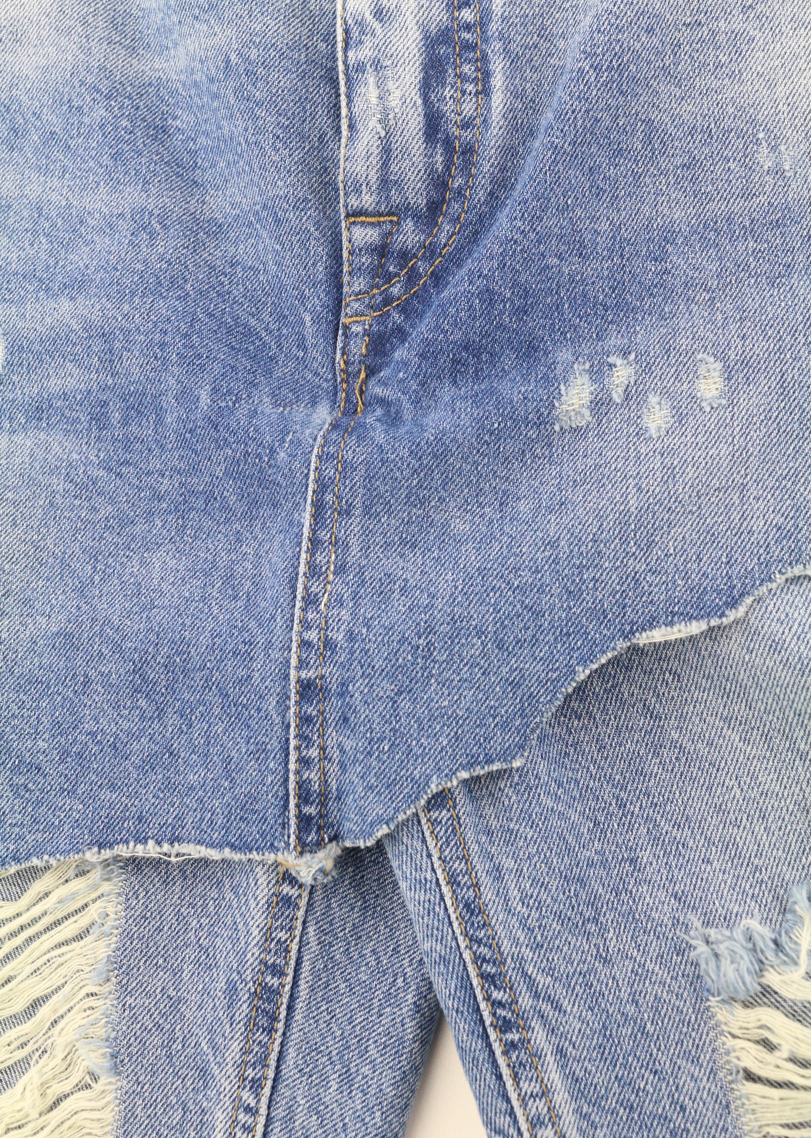 LIU JO Glam Straight Bic Women Jeans W28 Skirted Ripped Blue Denim