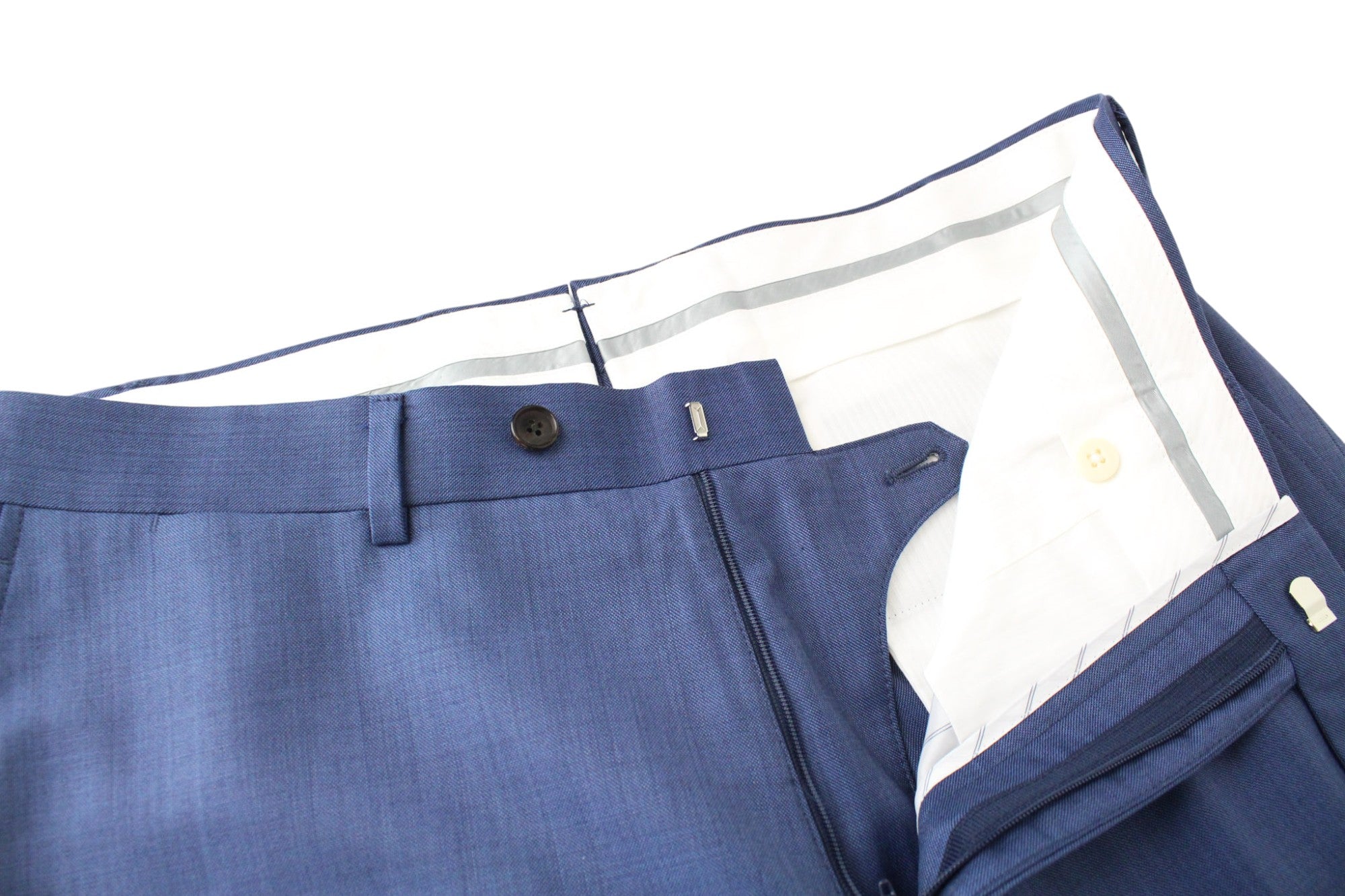 SUITSUPPLY Lazio La Spalla Men's Suit UK40L Slim Blue Wool 3Pc Super 150's