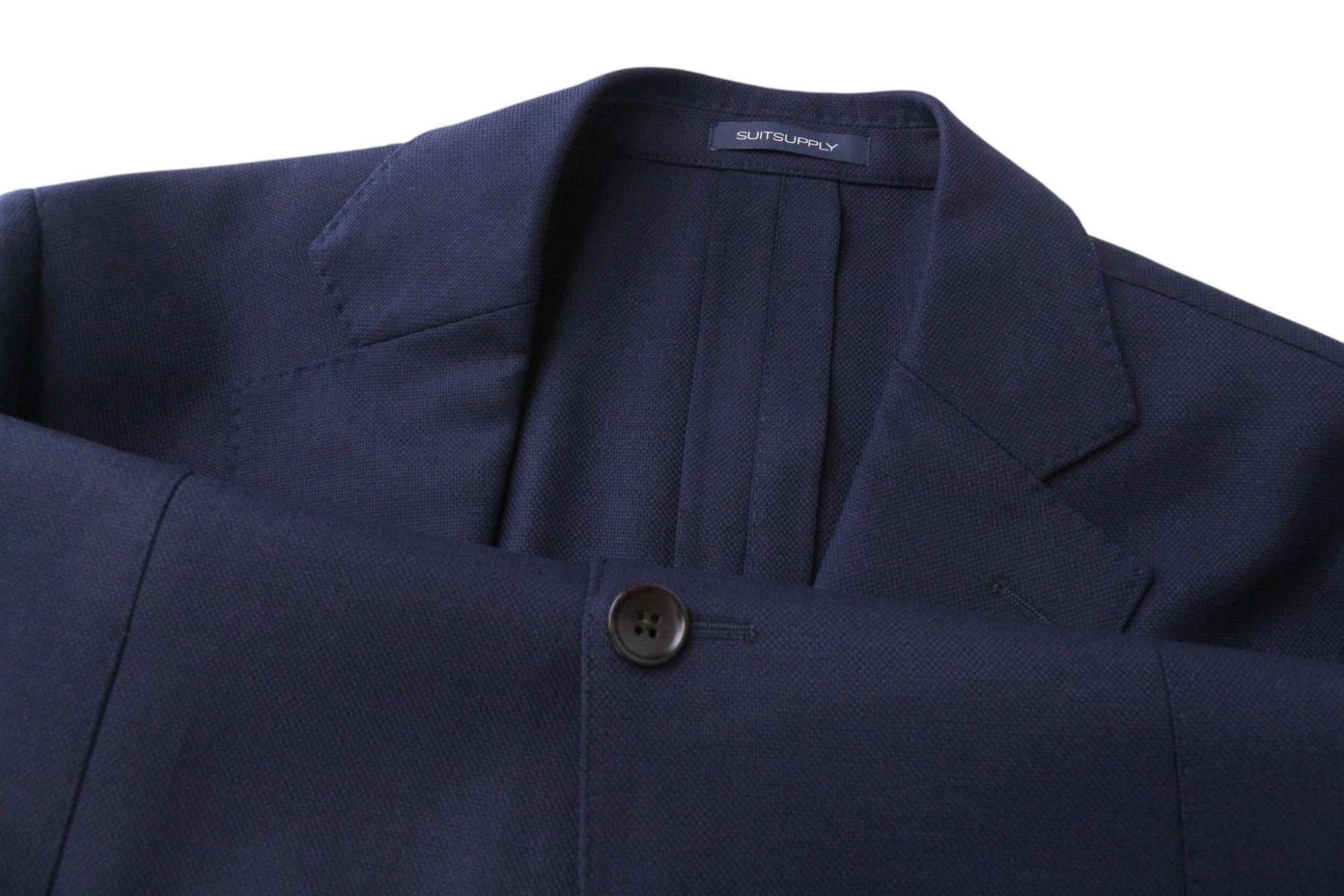 SUITSUPPLY Havana Patch Men's Suit UK42S Slim Navy Blue 2Pc Wool Mix Stretch