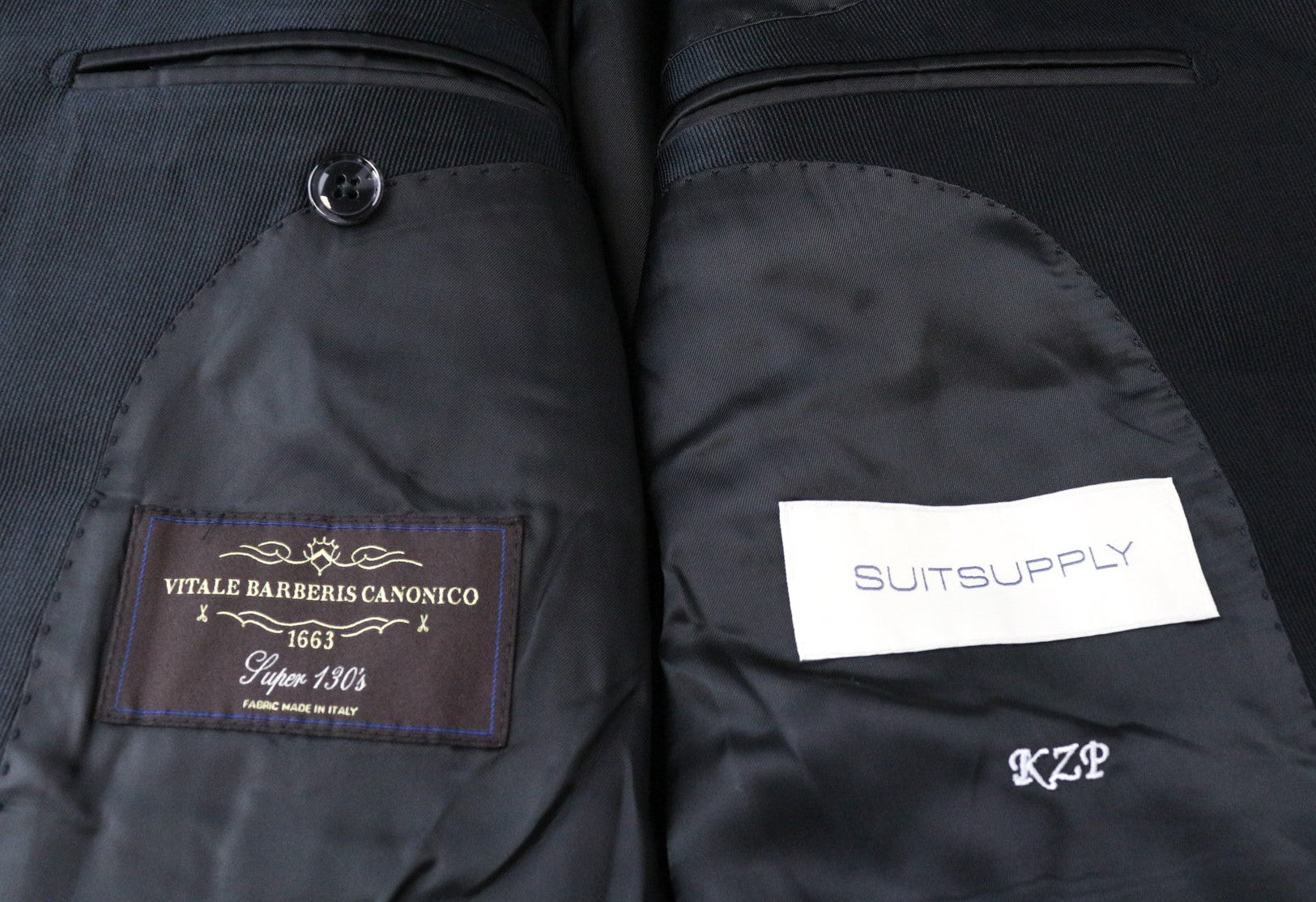 SUITSUPPLY La Spalla Men's Suit UK36R Navy Blue Wool S130s 3Pc Slim Tuxedo