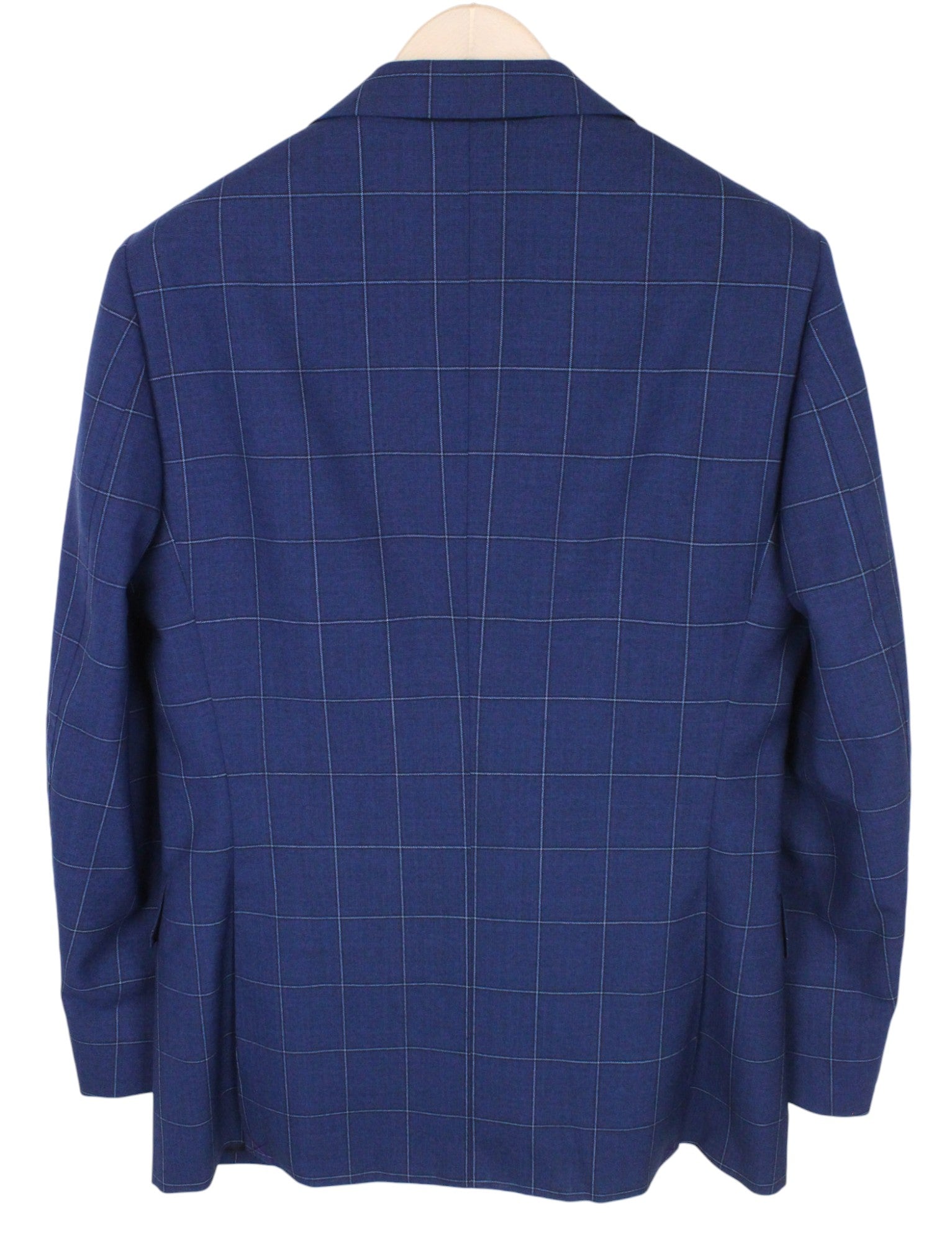 SUITSUPPLY Lazio Men's Suit UK38R Blue Windowpane Wool Mohair 2-Piece Slim