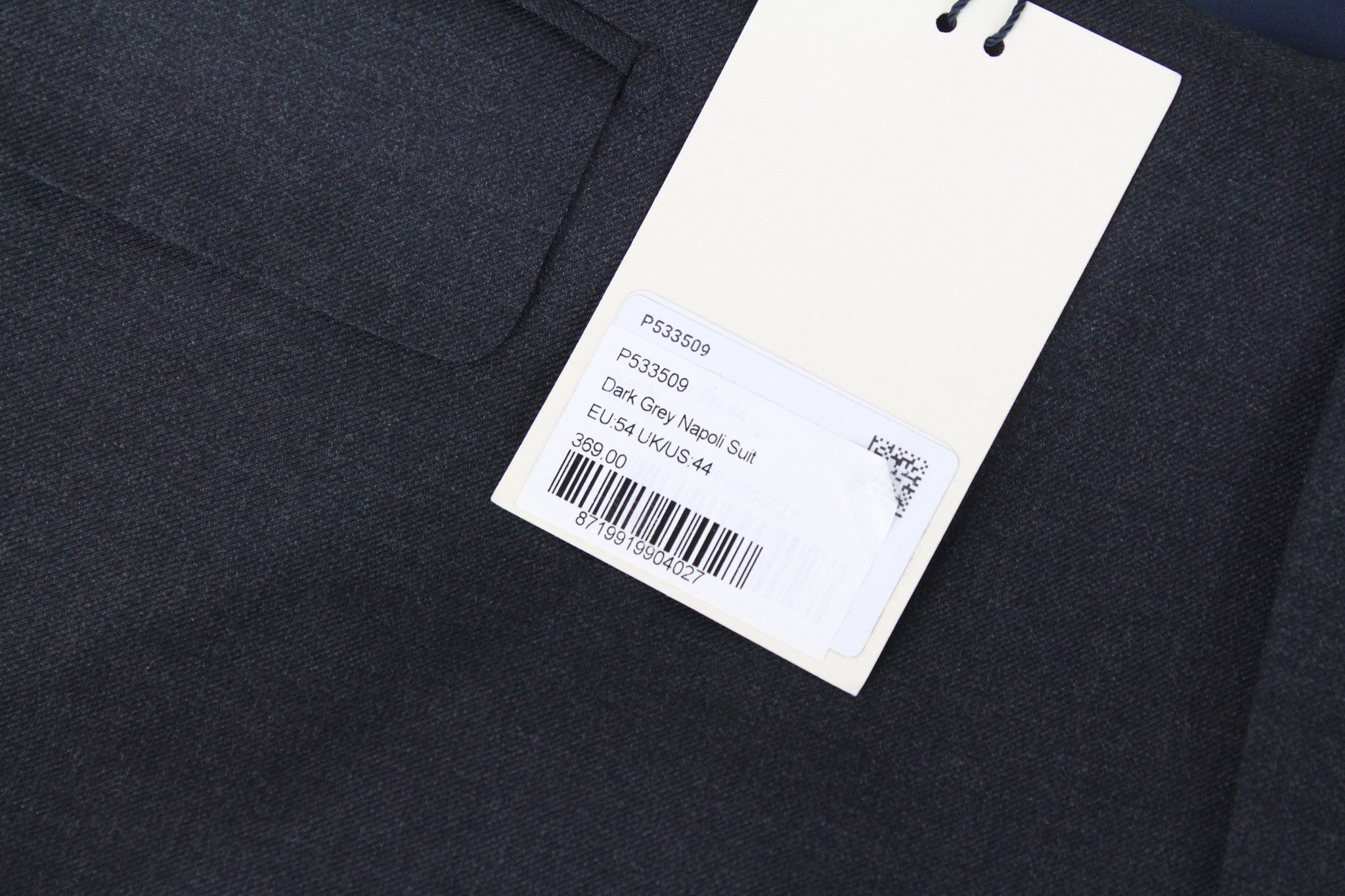 SUITSUPPLY Napoli Men's Suit UK44R Dark Grey 2-Piece Melange Pure Wool